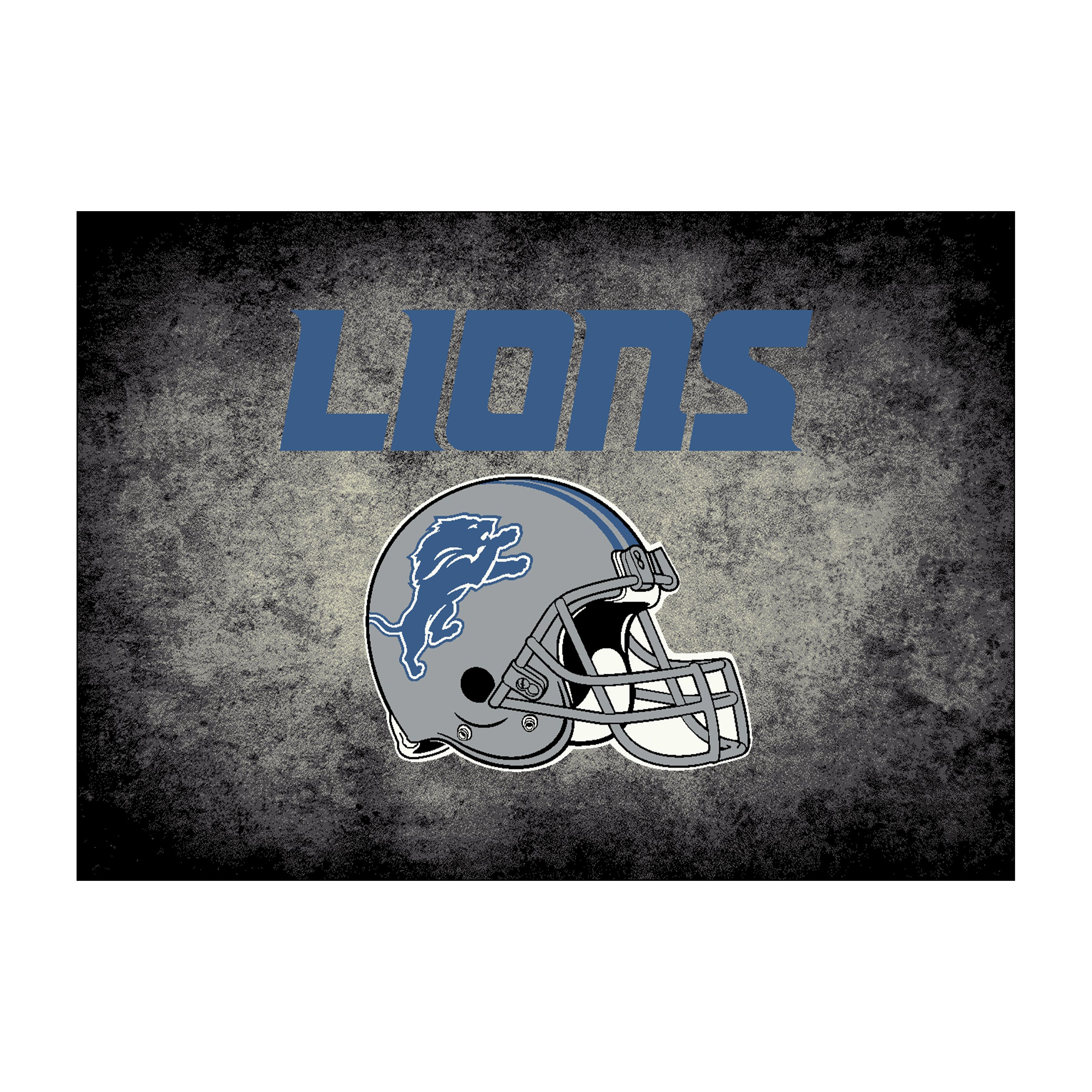 Nfl Detroit Lions Team Logo Area Rug Distressed Design