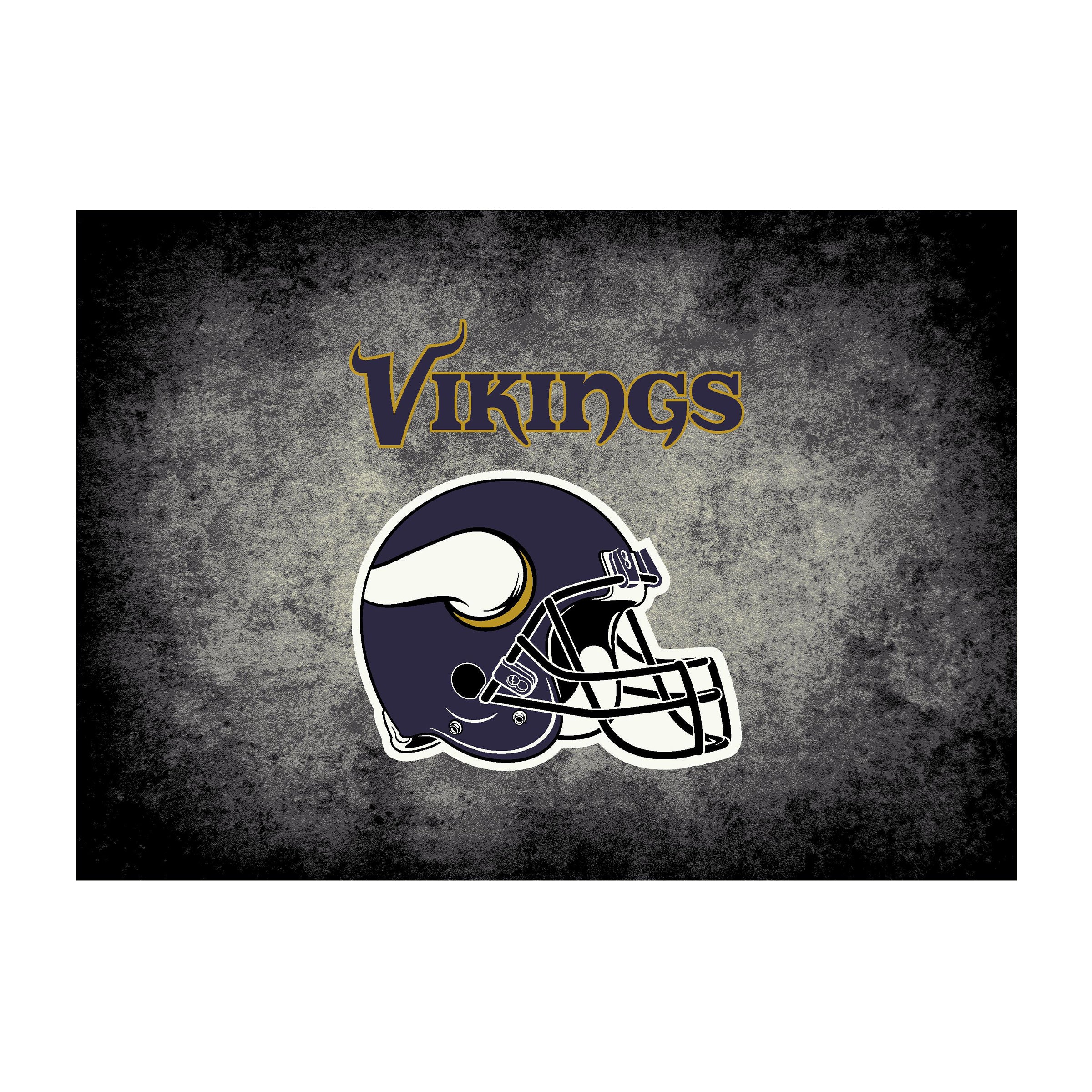 Nfl Minnesota Vikings Team Logo Area Rug Distressed Design