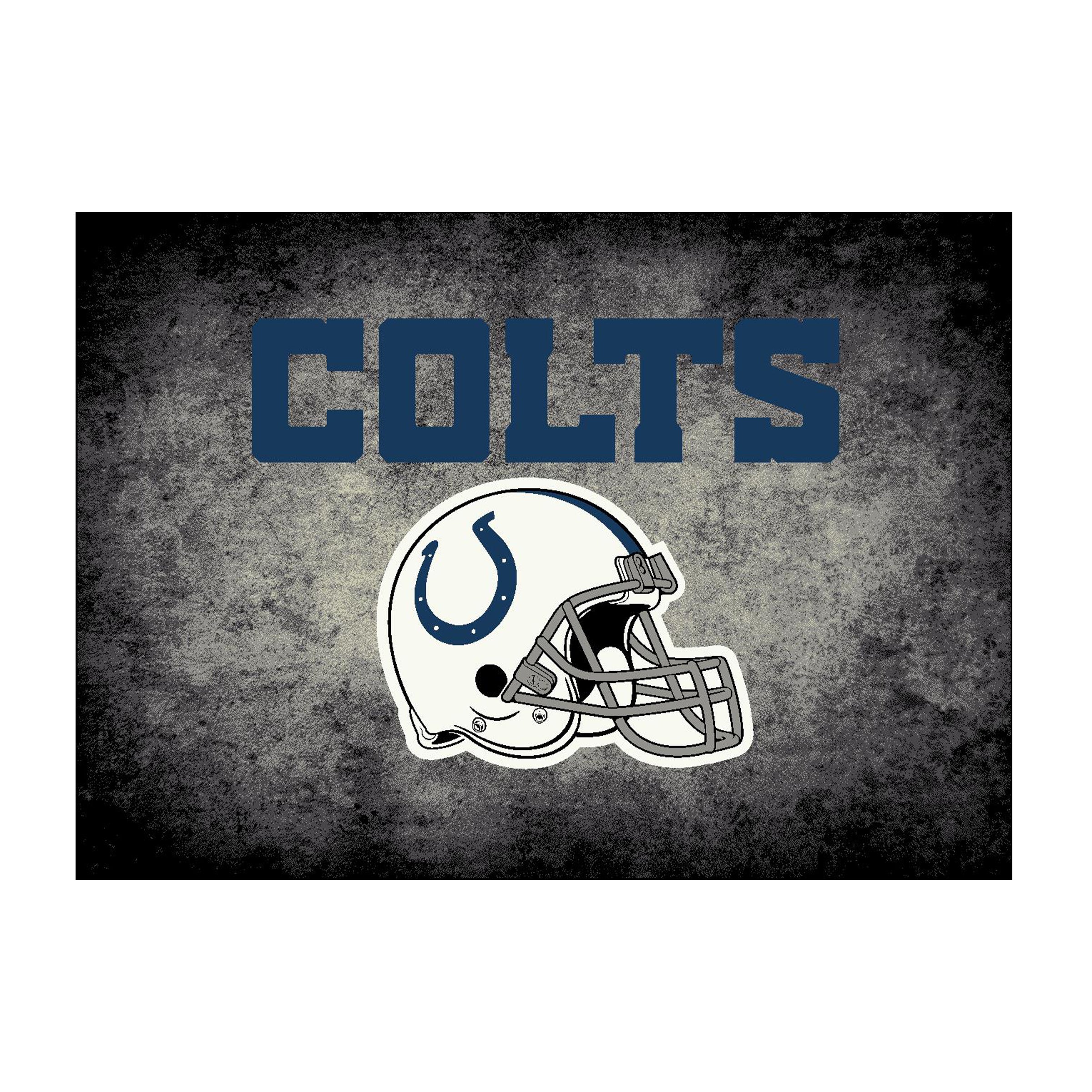 Nfl Indianapolis Colts Team Logo Area Rug Distressed Design