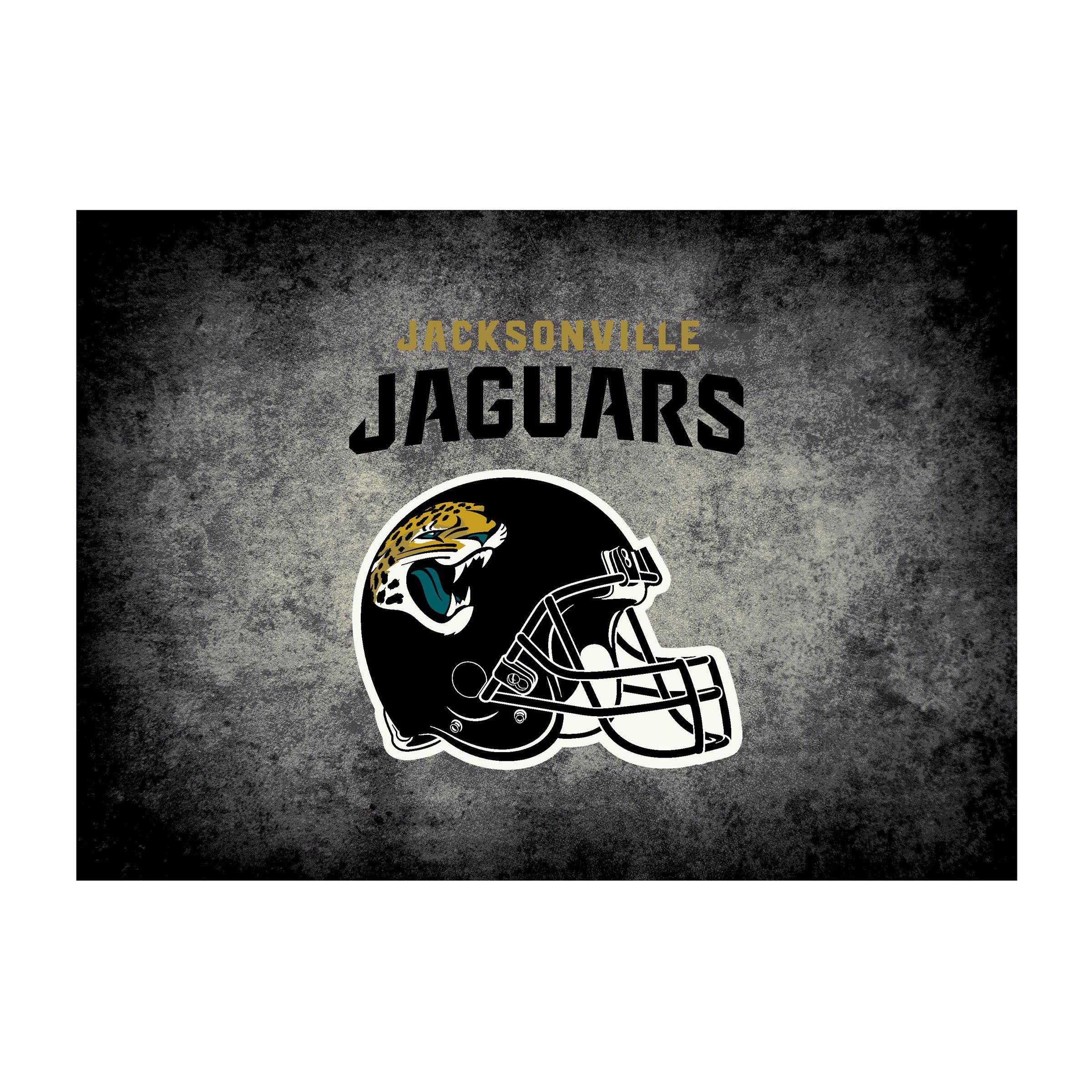 Nfl Jacksonville Jaguars Team Logo Area Rug Distressed Design