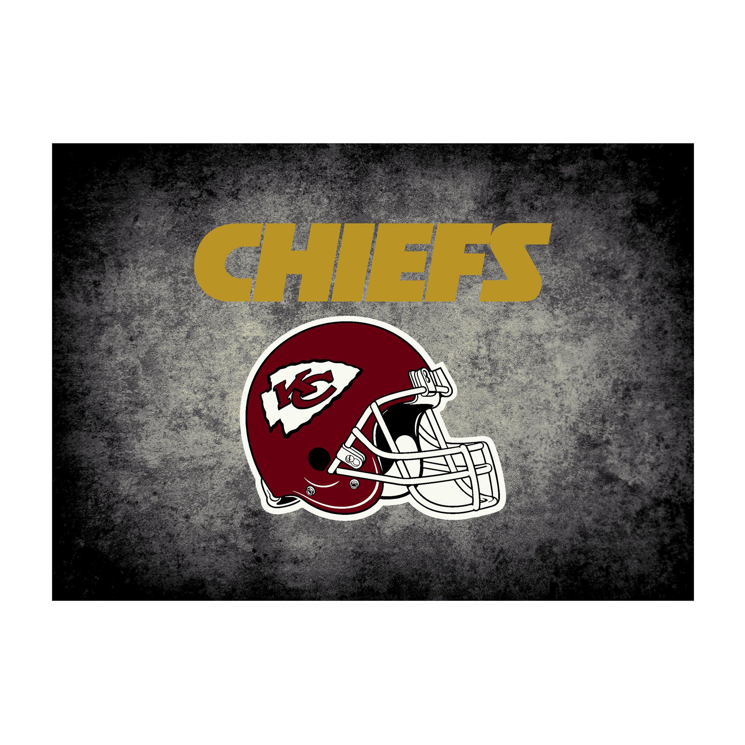 Nfl Kansas City Chiefs Team Logo Area Rug Distressed Design