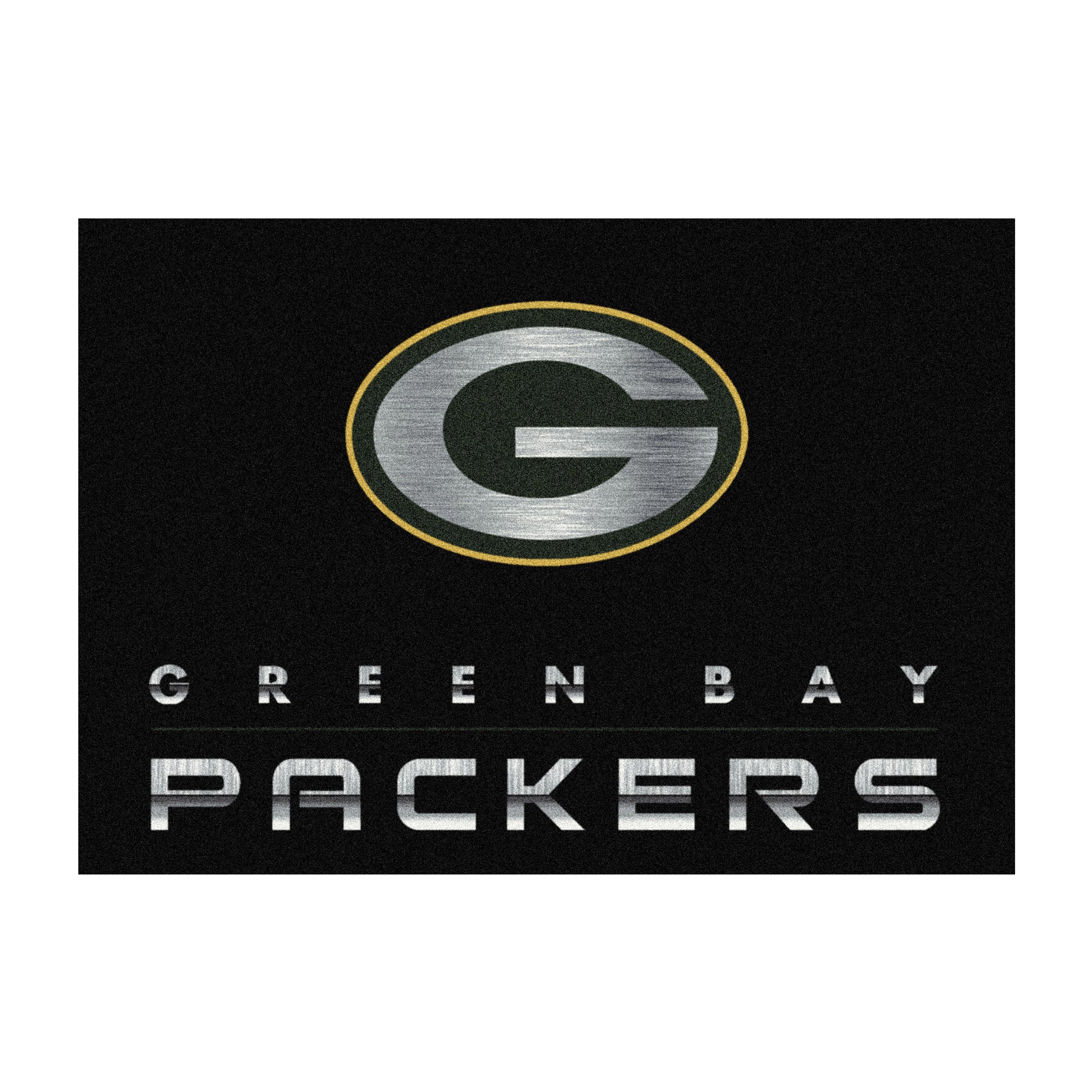 Nfl Green Bay Packers Team Logo Area Rug Chrome Design
