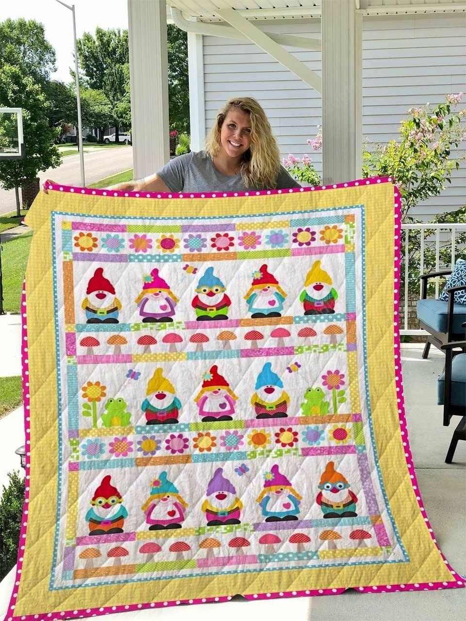 Howeet Gnome Quilt Blanket Aeason Size Quilt Blanket