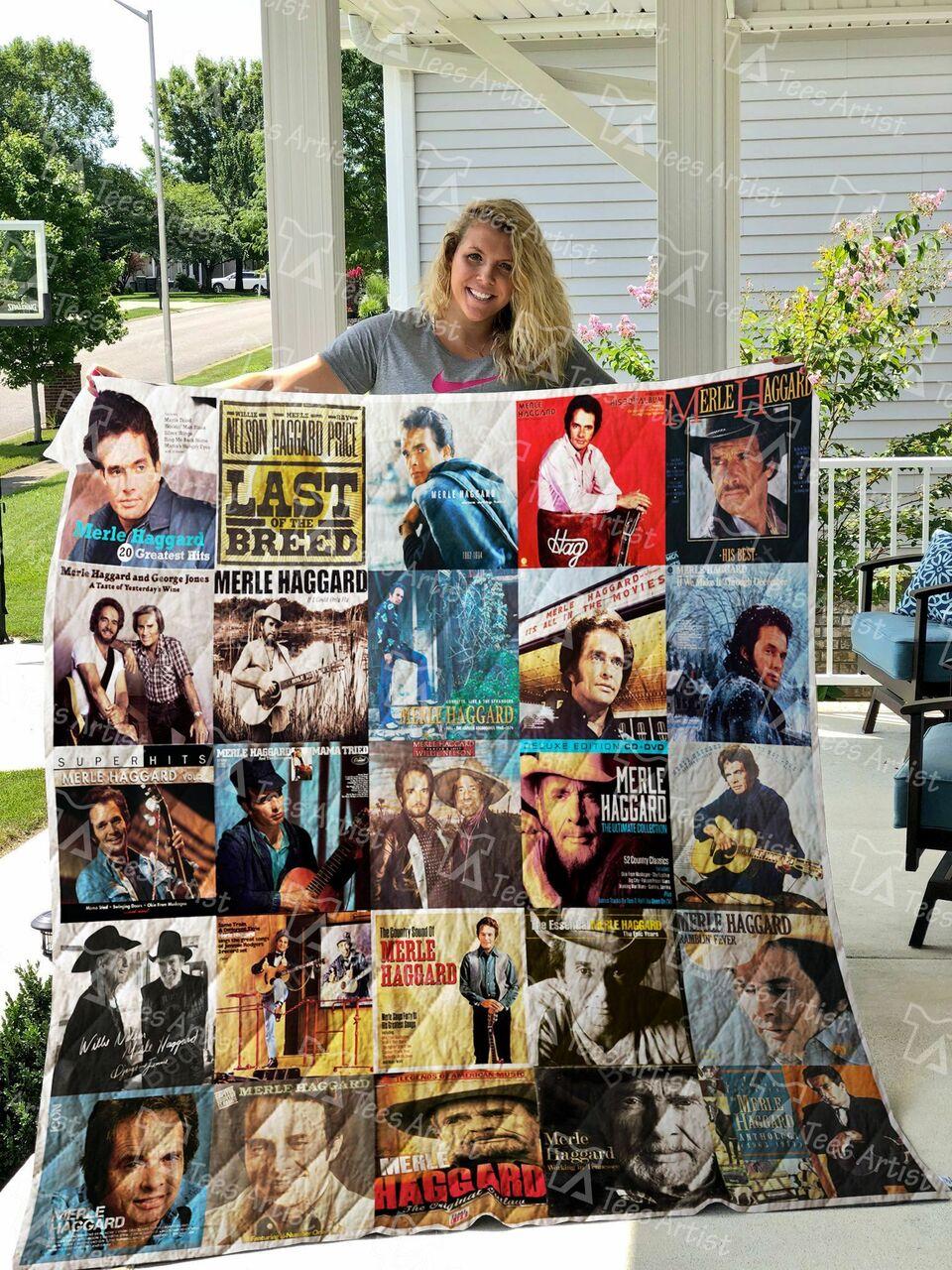 Merle Haggard Quilt Blanket 0877