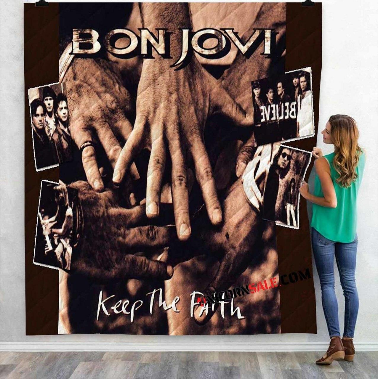 Musical Ats Bon Jovi 3V 3Dtomized onalized Quilt Blanket