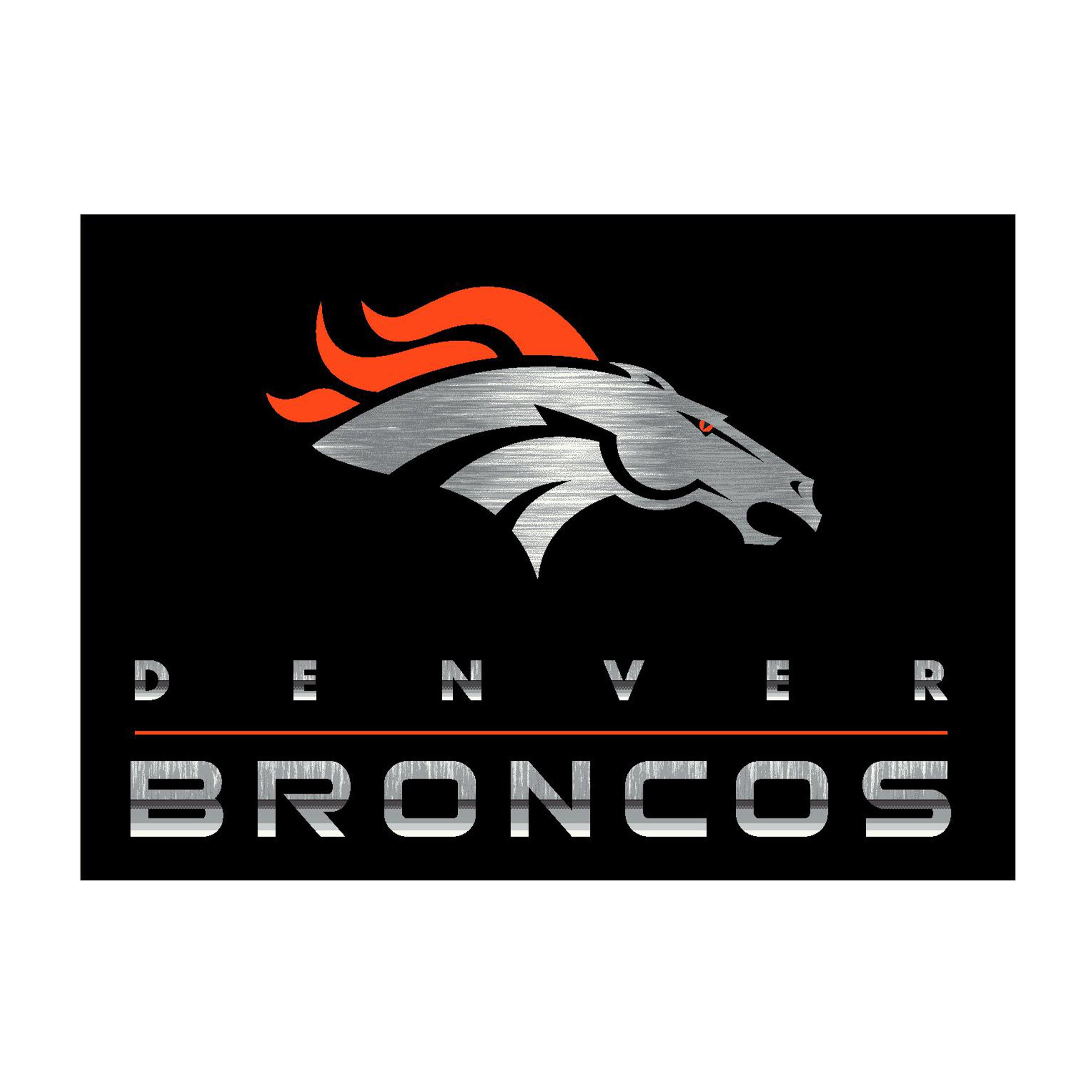 Nfl Denver Broncos Team Logo Area Rug Chrome Design