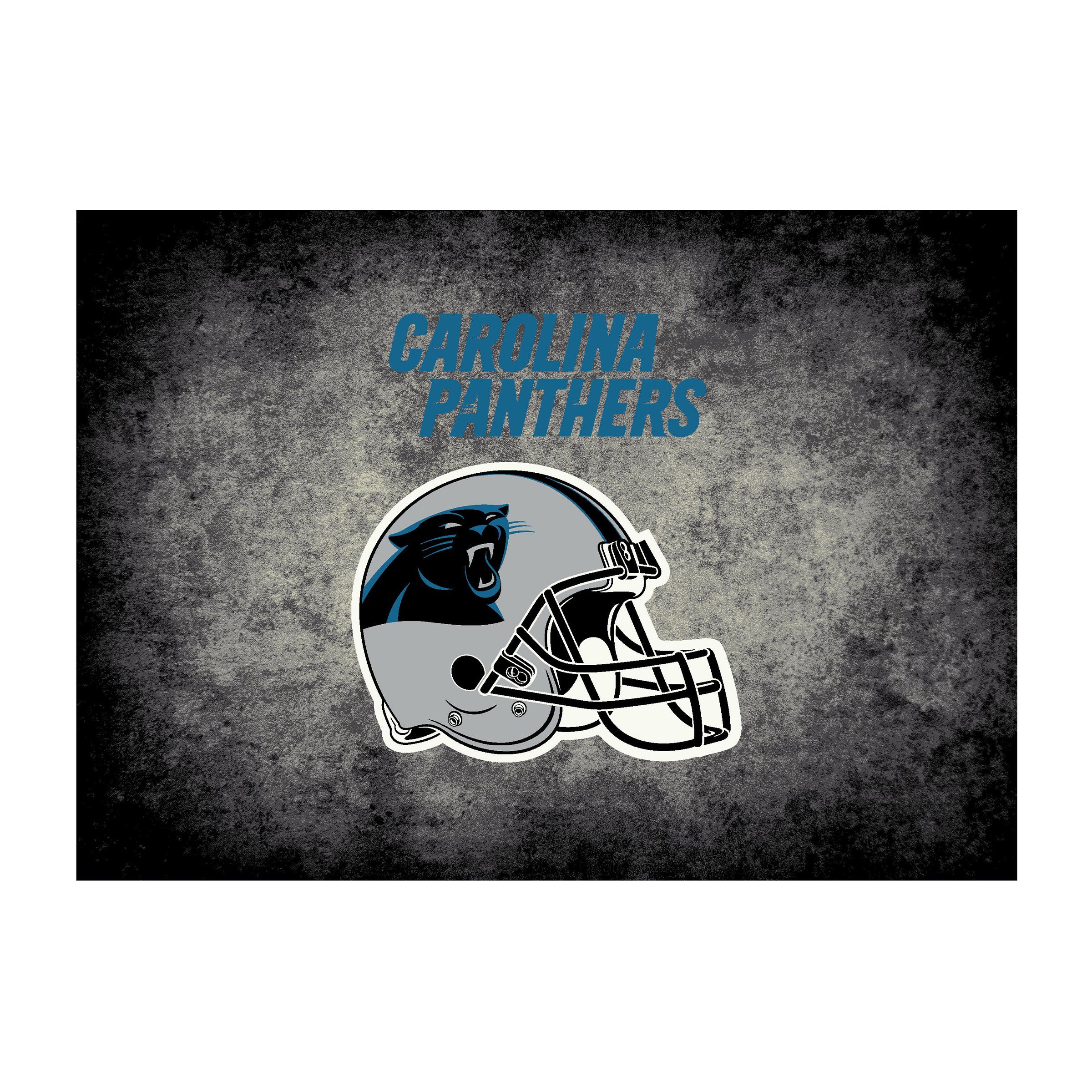 Nfl Carolina Panthers Team Logo Area Rug Distressed Design