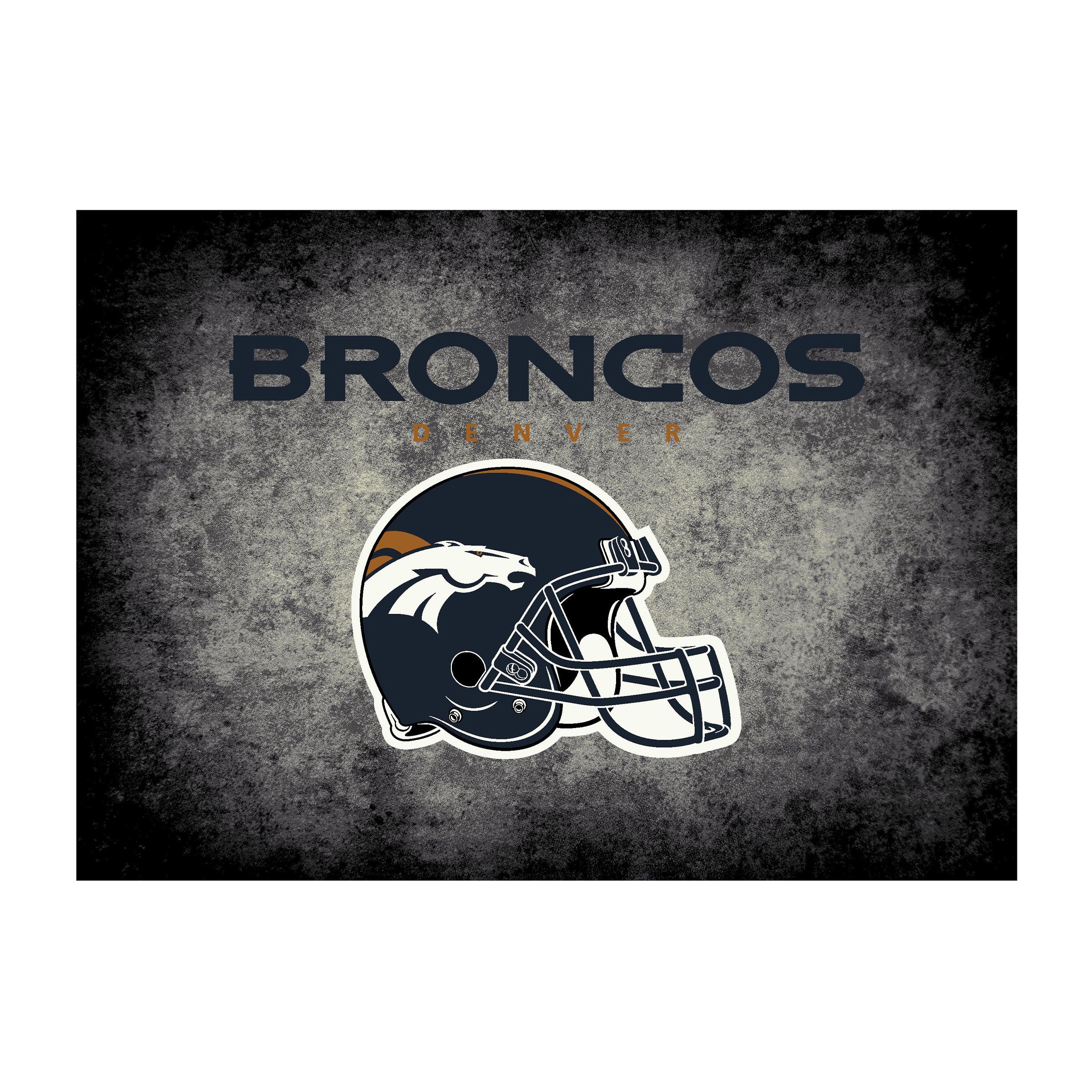 Nfl Denver Broncos Team Logo Area Rug Distressed Design