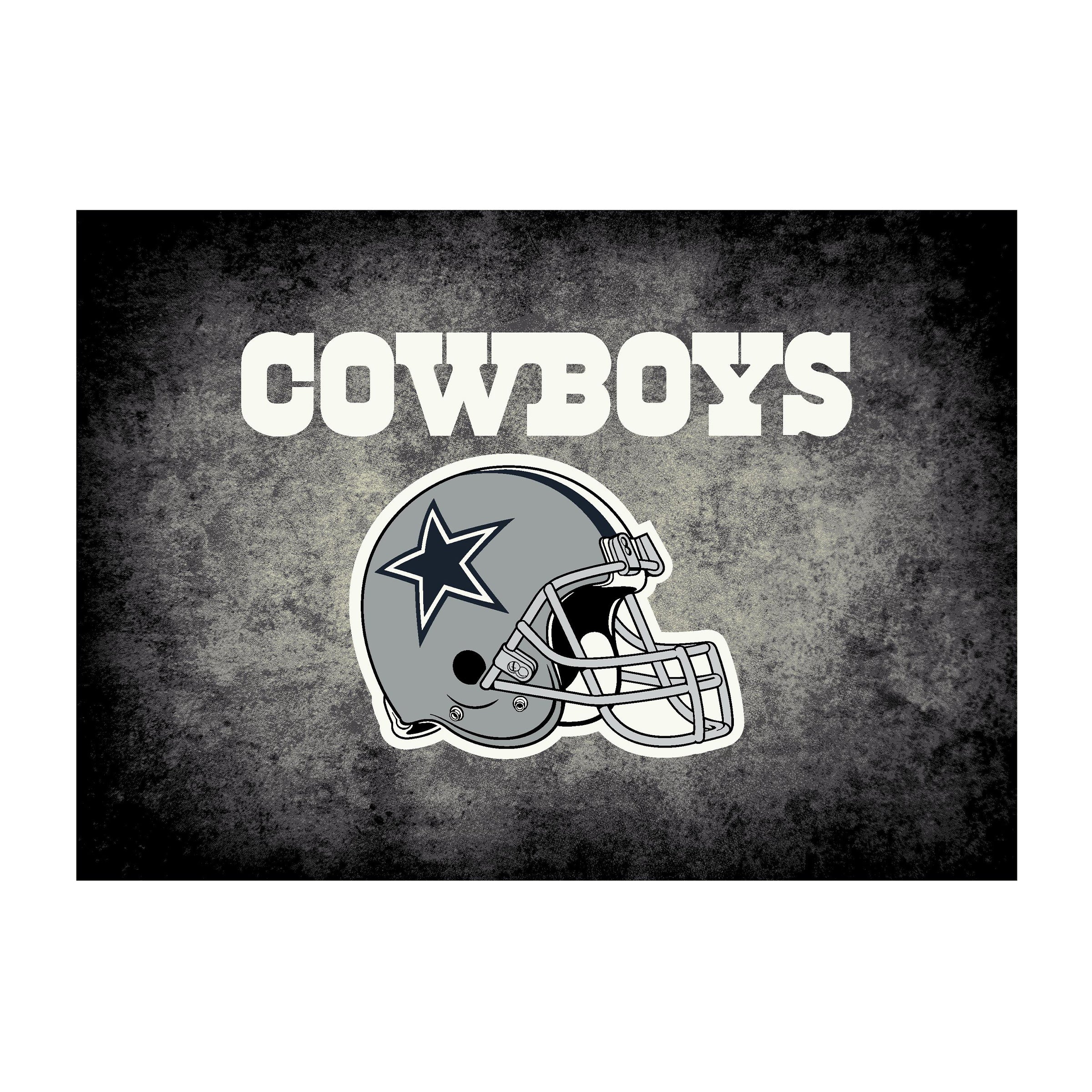 Nfl Dallas Cowboys Team Logo Area Rug Distressed Design