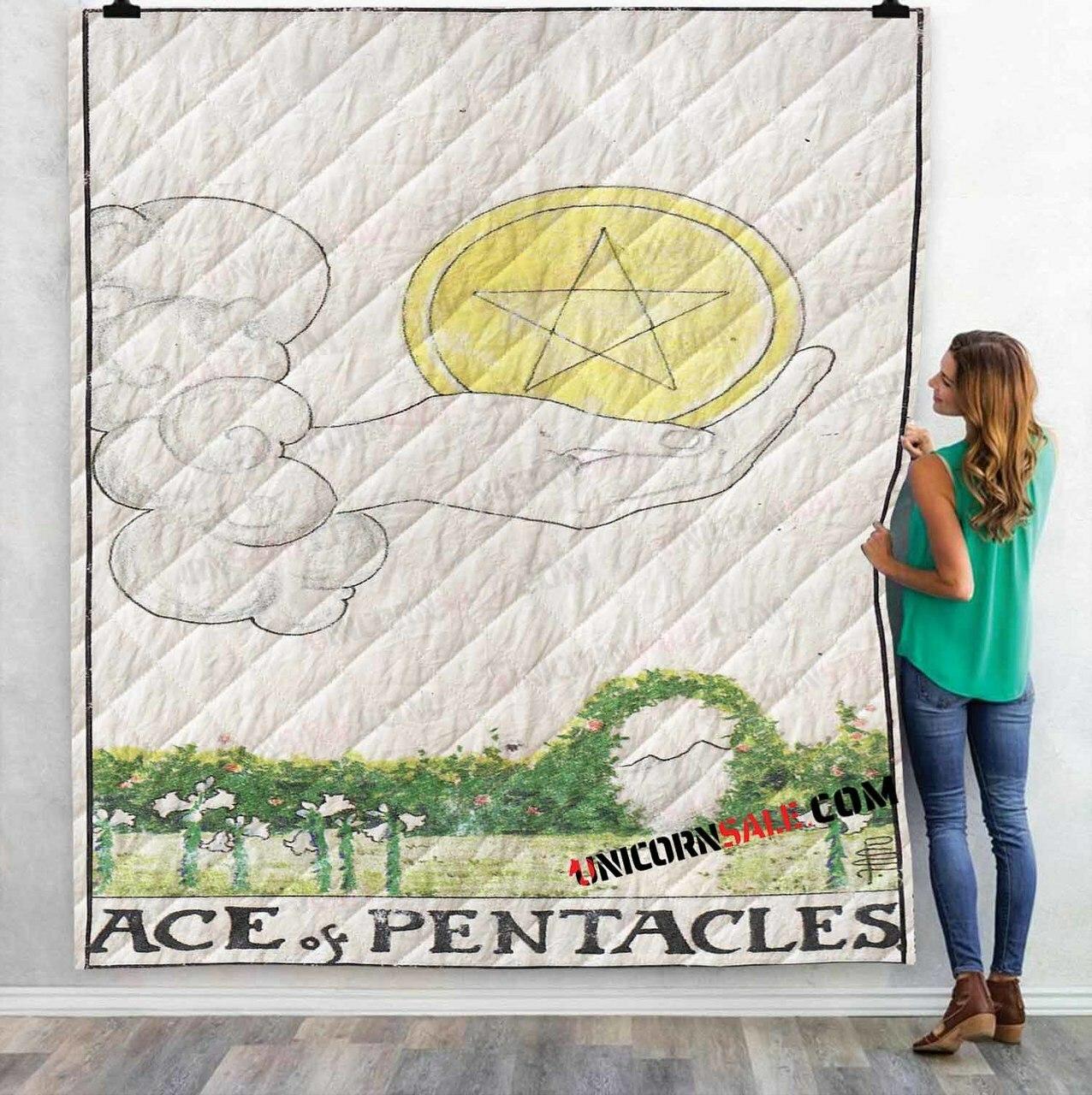Tarot Card Ace Of Penta 3Dtomized onalized Quilt Blanket