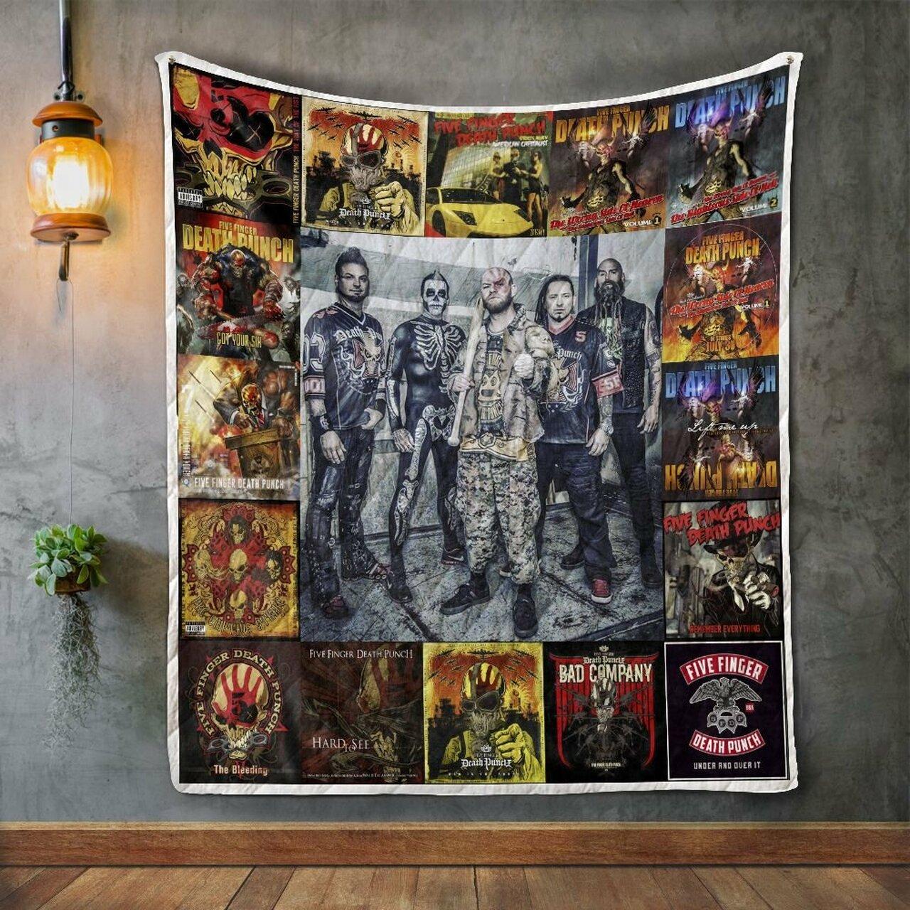 Five Finger Death Punch 1 Album Co Quilt Blanket