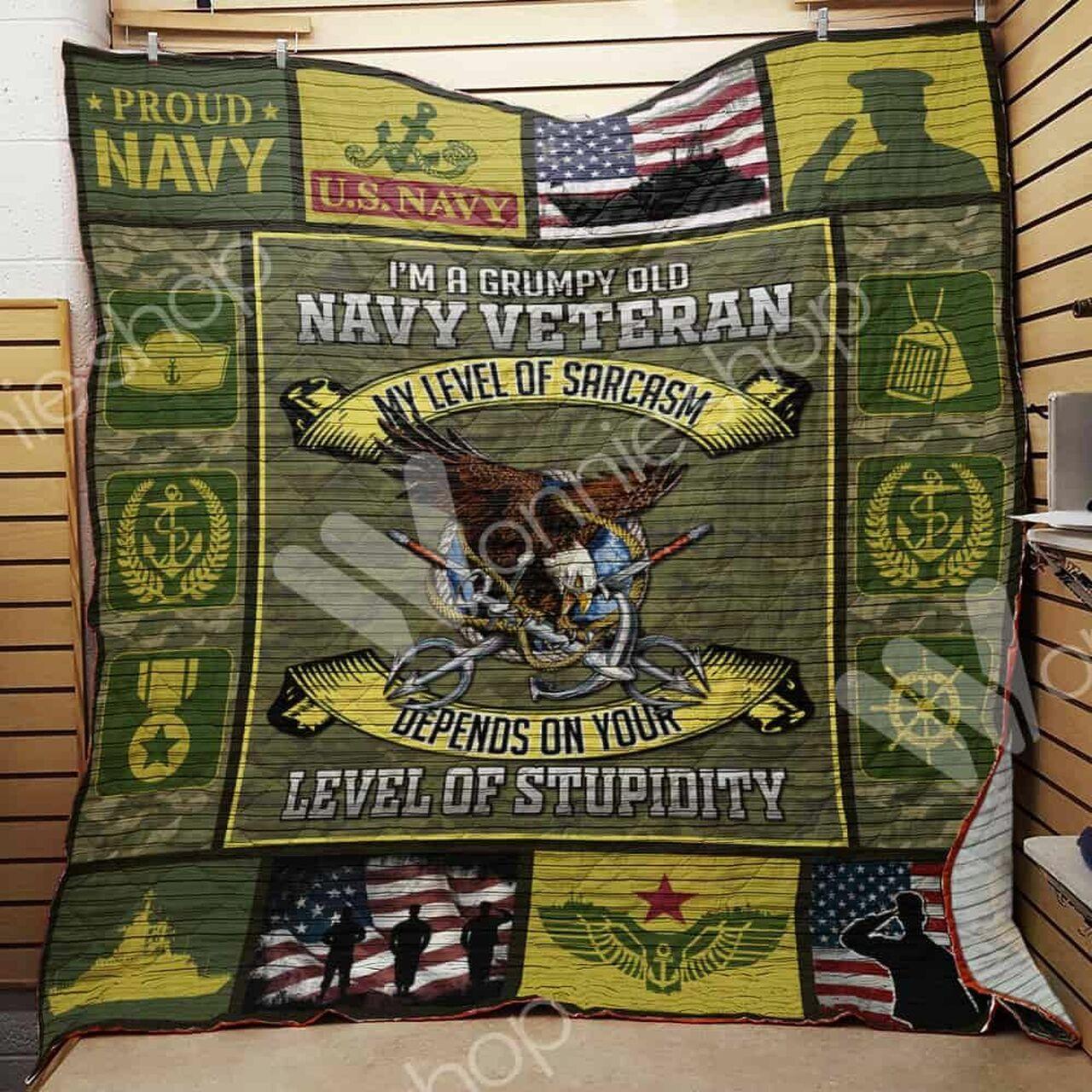 Navy Veteran Quilt Blanket Dhc1002999Td