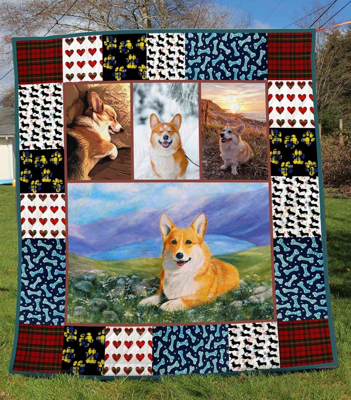 Corgi Natural Quilt Blanket Greattomized Blanket G For Birthday C Thgiving
