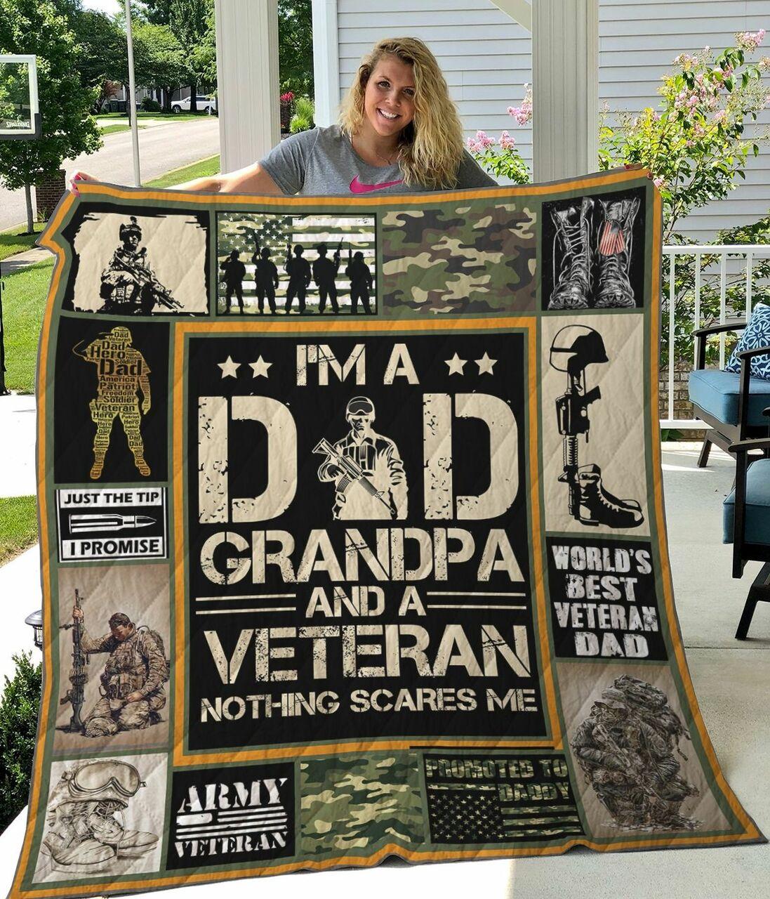 Veteran Dad Grandpat The Tip I Pre Quilt Blanket Greattomized G For Birthday C Thgiving Fat Day Perfect G Fo Veteran Lover