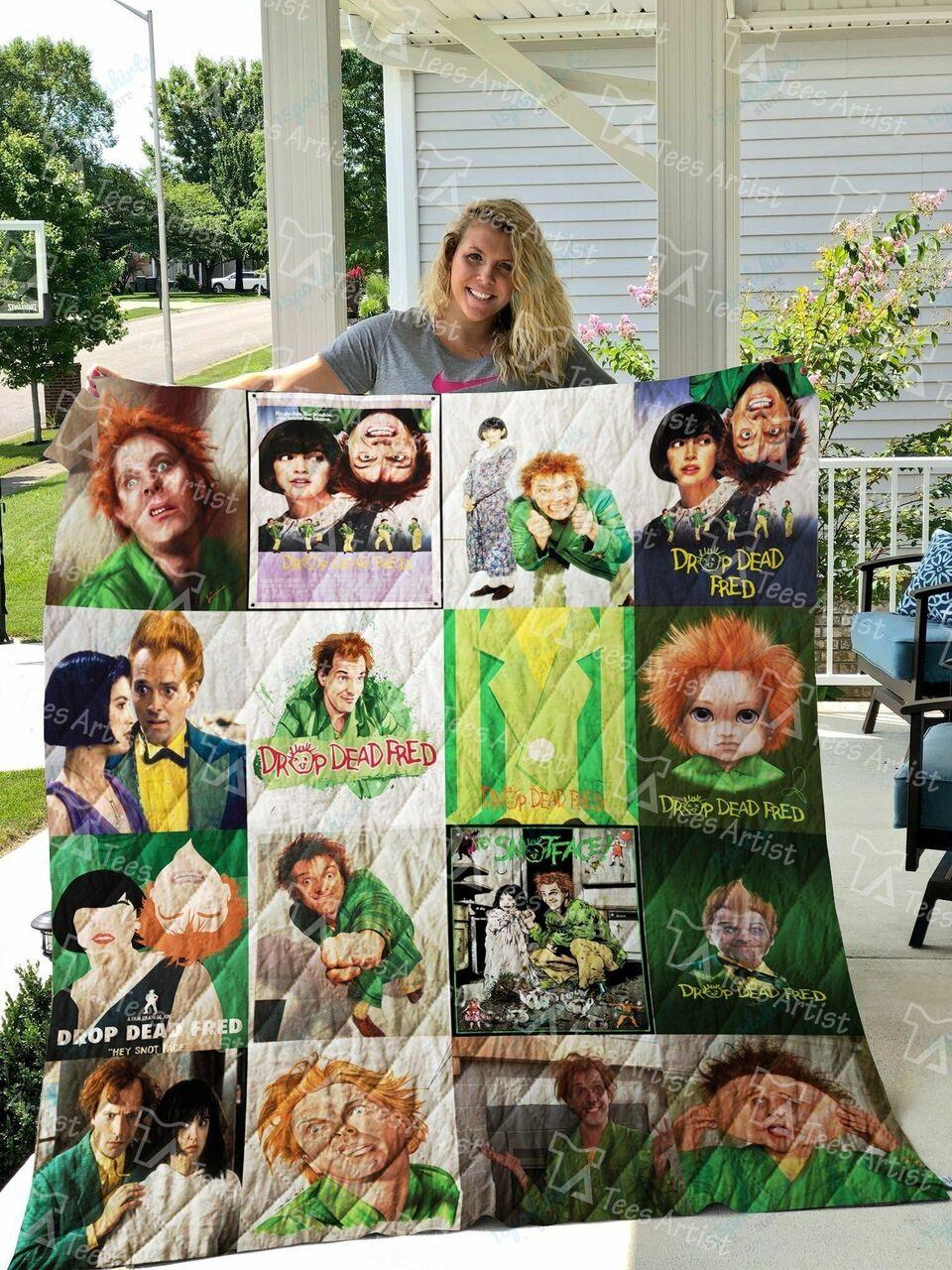Drop Dead Fred Quilt Blanket