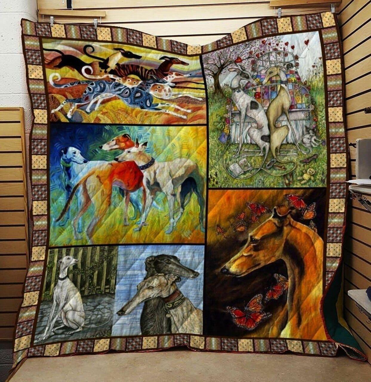 Greyhound som Quilt Blanket