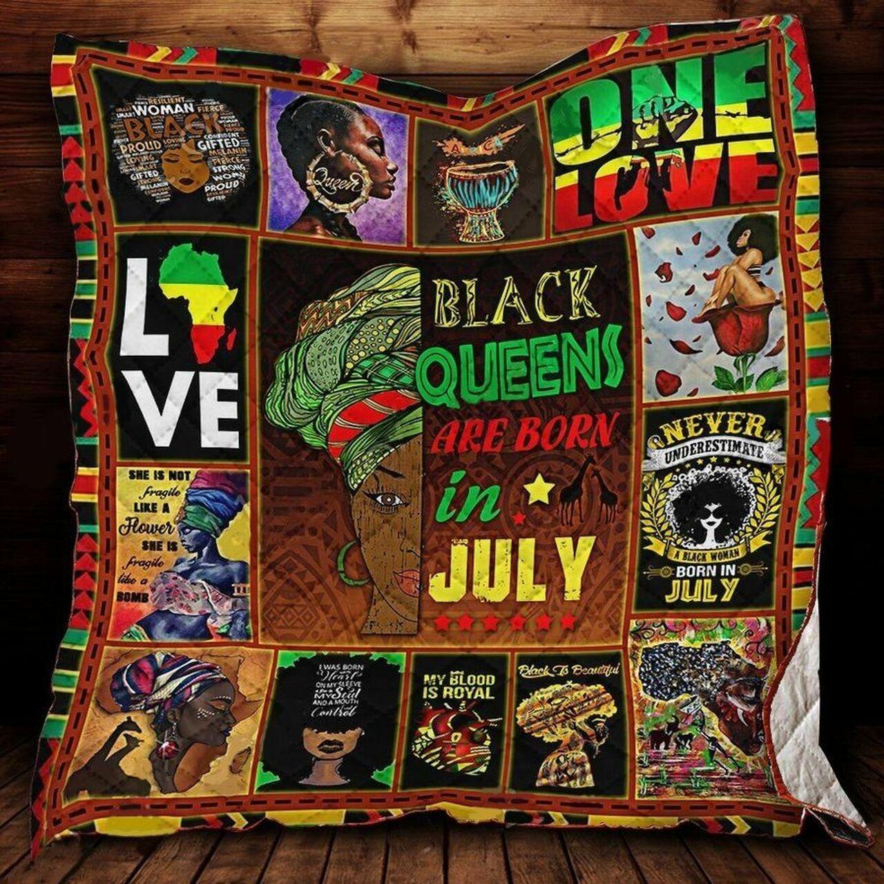 Black Qu Are Born In July Quilt Blanket Greattomized Blanket G For Birthday C Thgiving