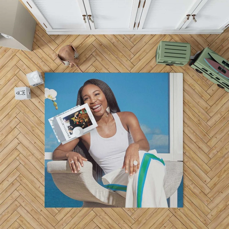 Exciting Tennis Player Venus Williams Rug