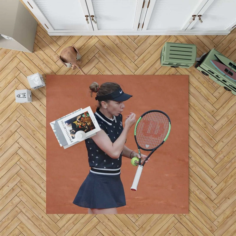 French Open Tennis Player Simona Halep Rug