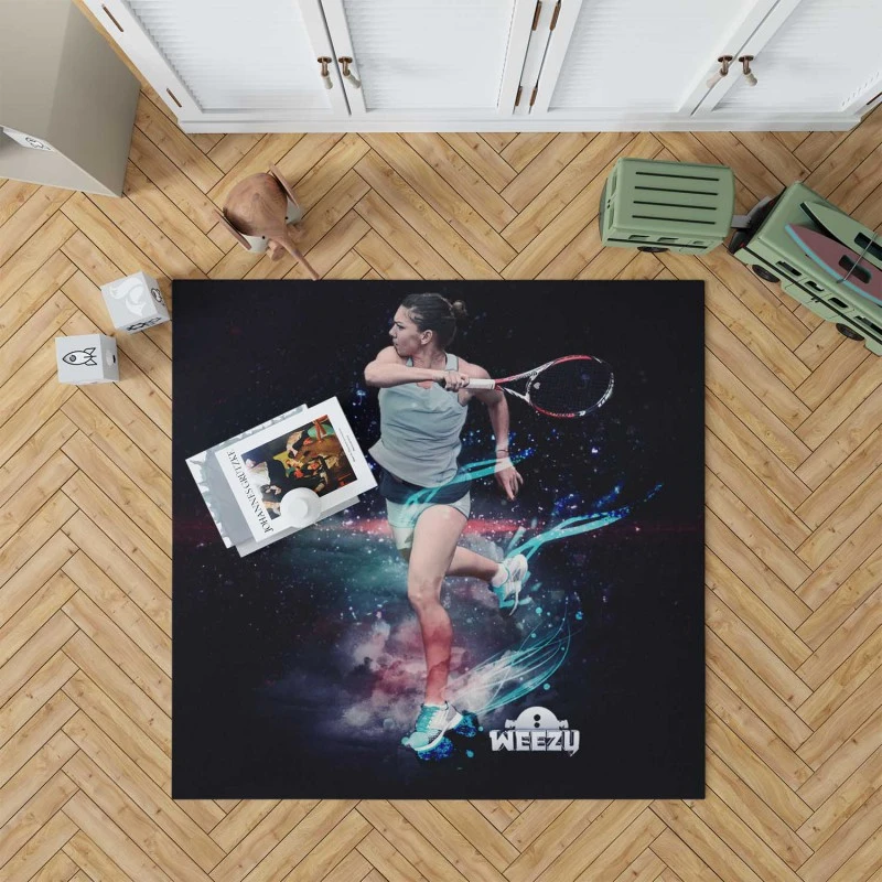 Incredible Tennis Player Simona Halep Rug