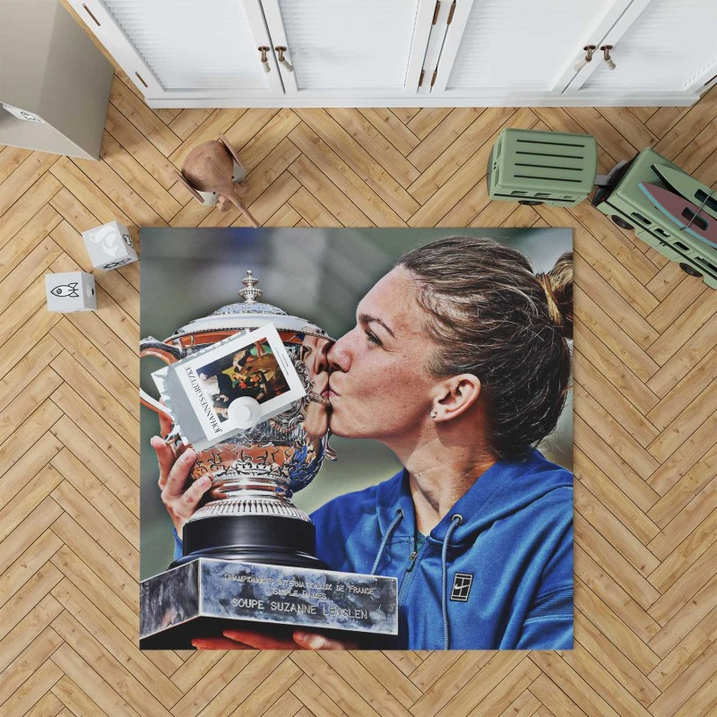 Improving Tennis Player Simona Halep Rug