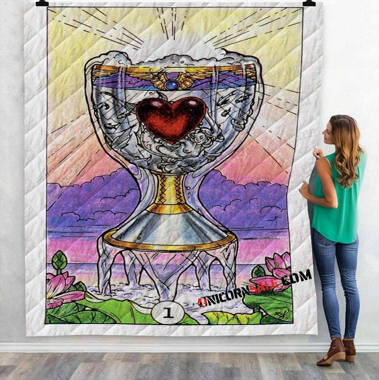 Tarot Card Ace Of 3Dtomized onalized Quilt Blanket