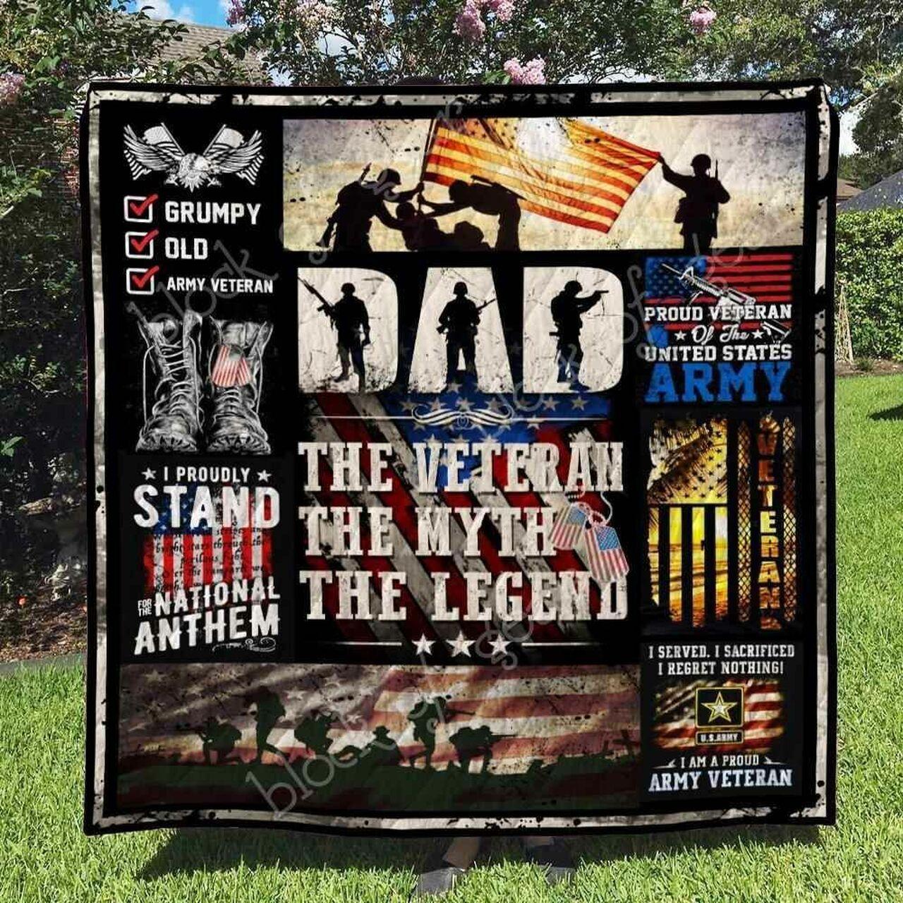 Veteran Dad Blanket Kc1307 Quilt