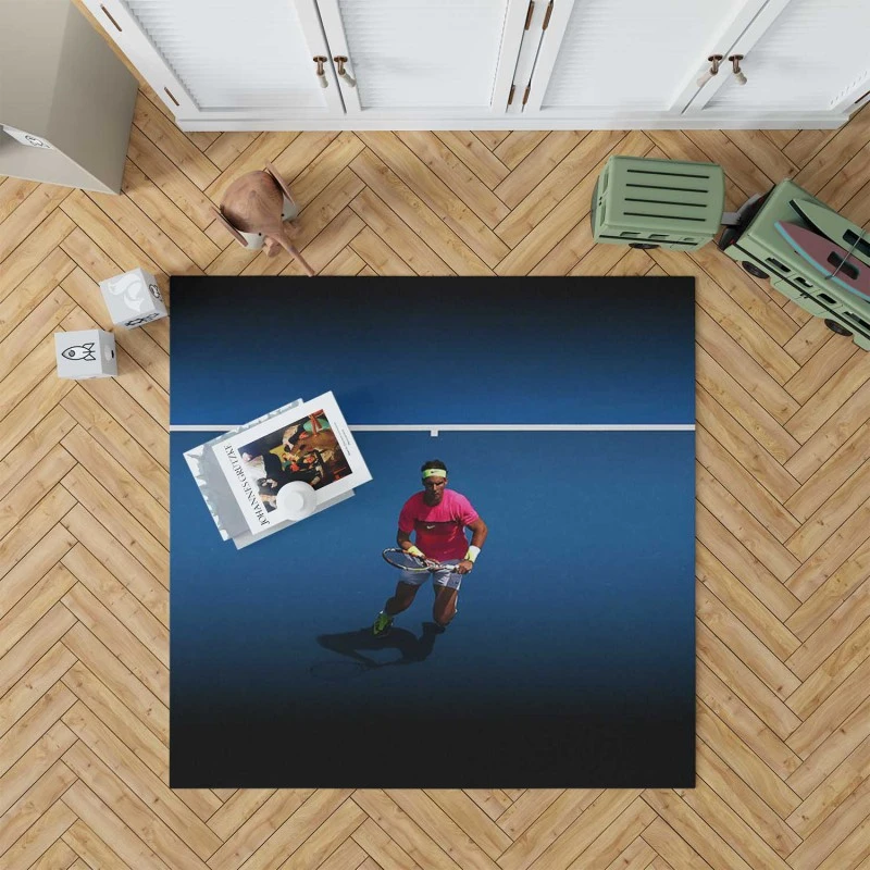 Passionate Tennis Player Rafael Nadal Rug