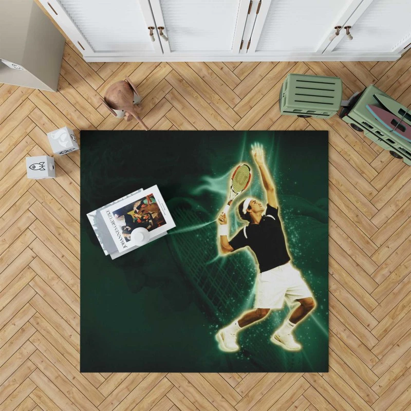 French Open Tennis Player Roger Federer Rug