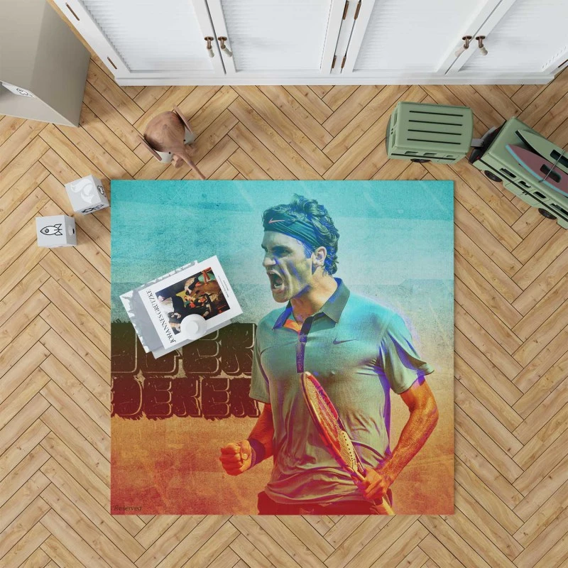 Organized Tennis Roger Federer Rug