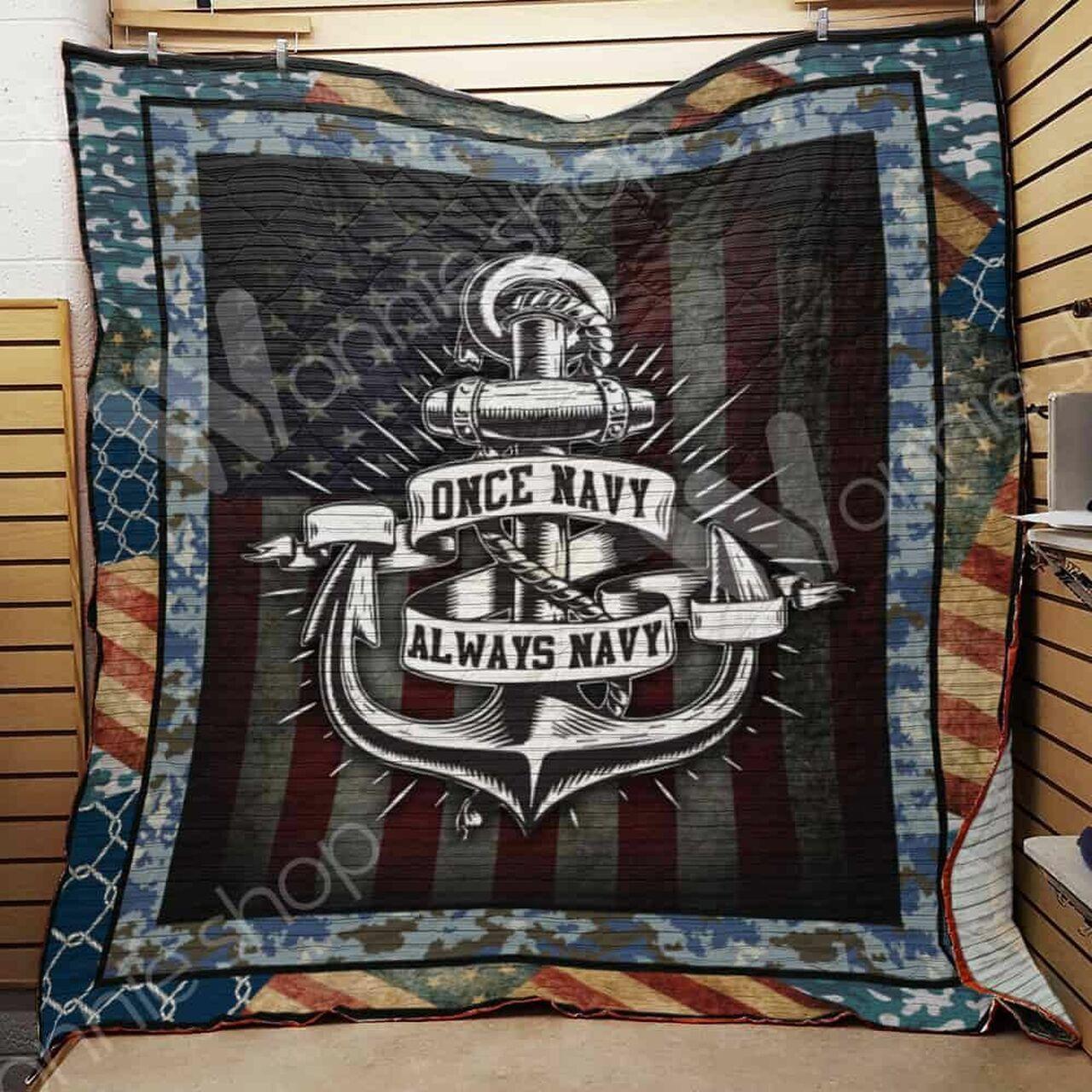 Navy Quilt Blanket Dhc03021319Td