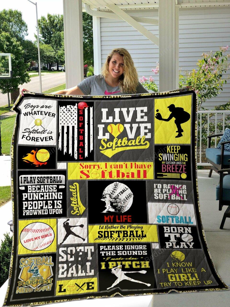 Softballtomize Quilt Blanket