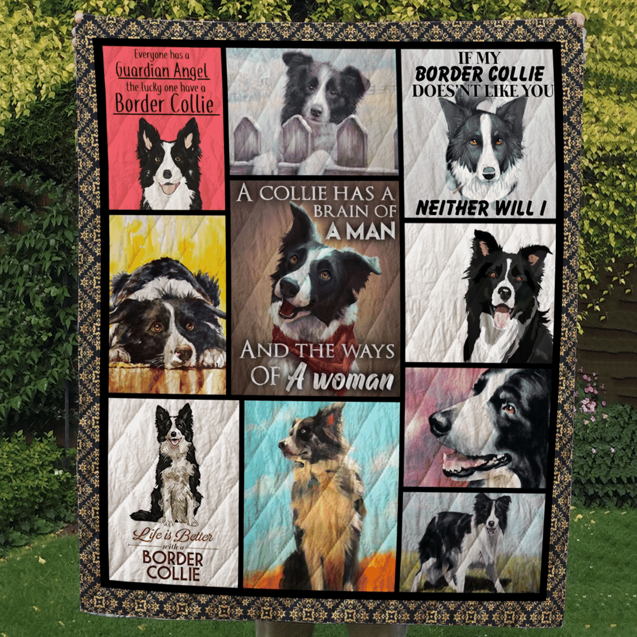 Border Collie Lif Better With A Border Collie Quilt Blanket Dhc020120565Td