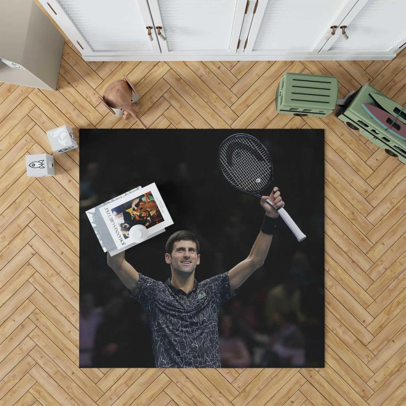 Novak Djokovic Excellent Tennis Player Rug