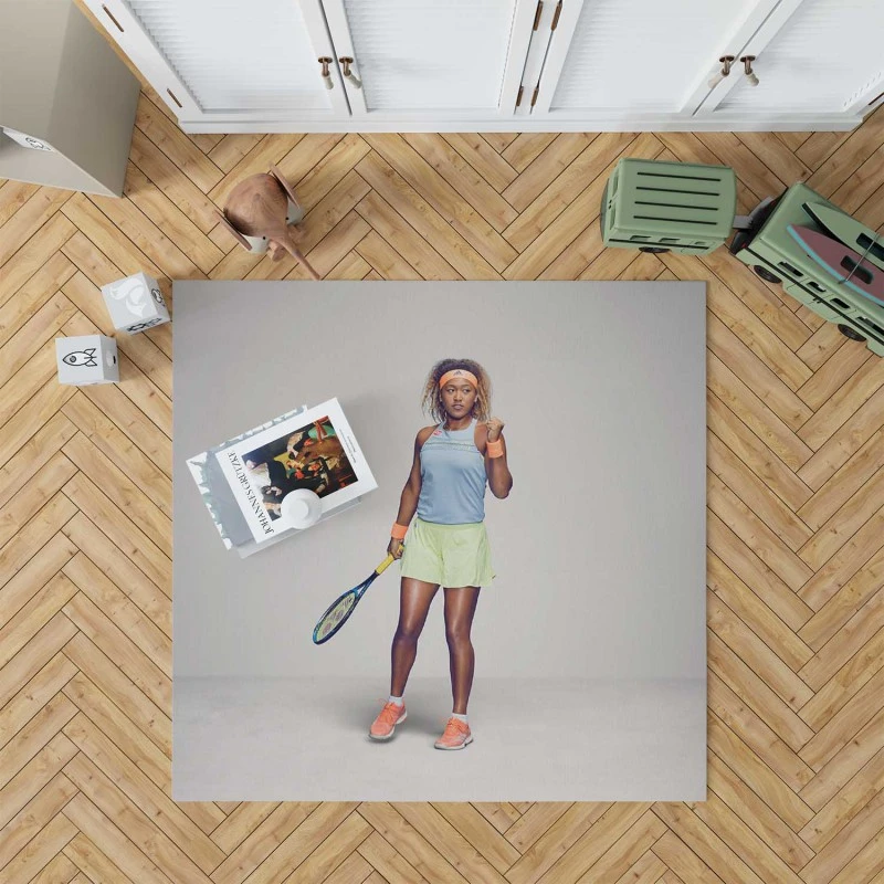 Energetic Tennis Player Naomi Osaka Rug