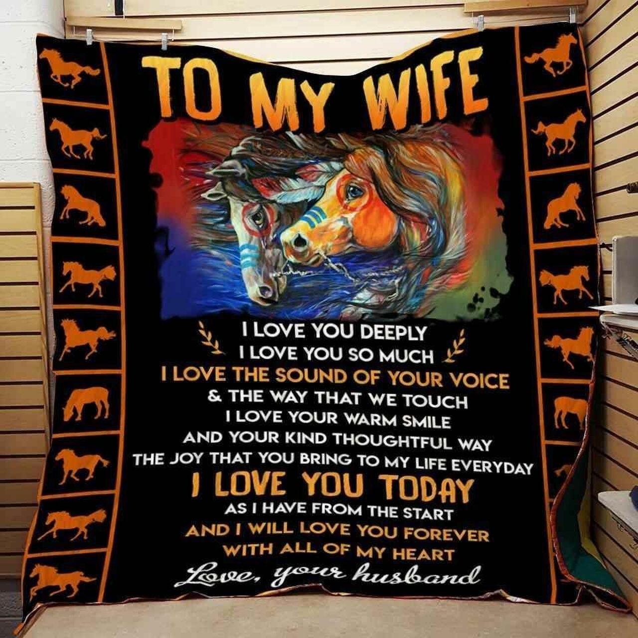 To My Wife I Love You Deeply Blanket Th0907 Quilt