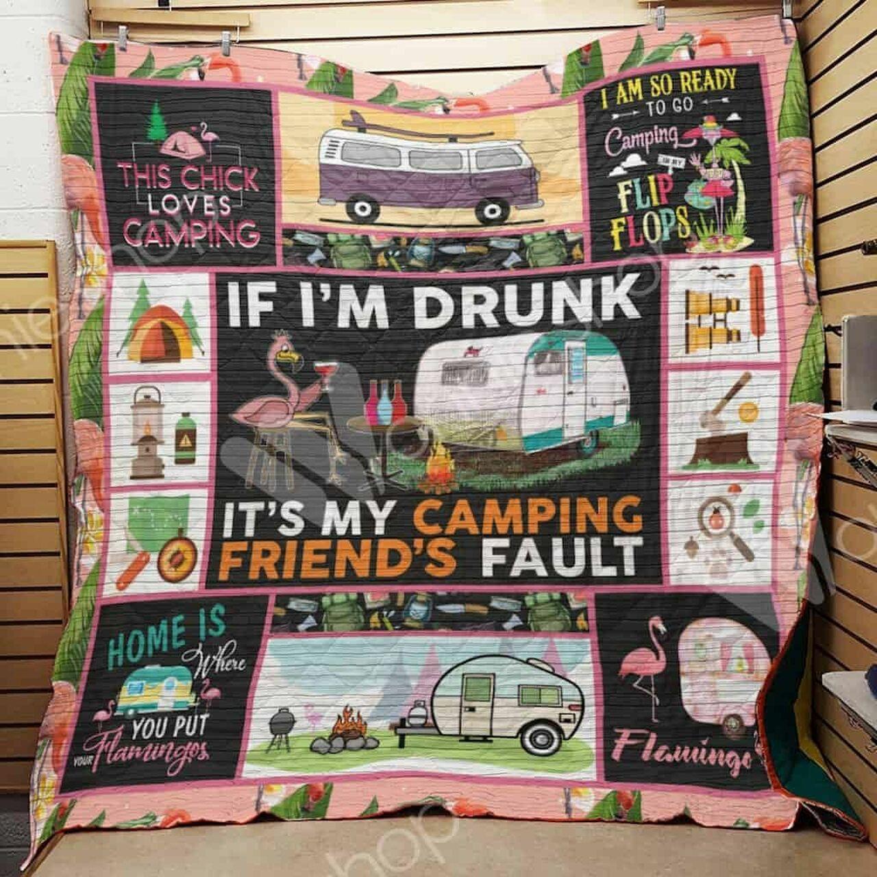 Camping Flamingo Quilt Blanket Dhc1102680Td