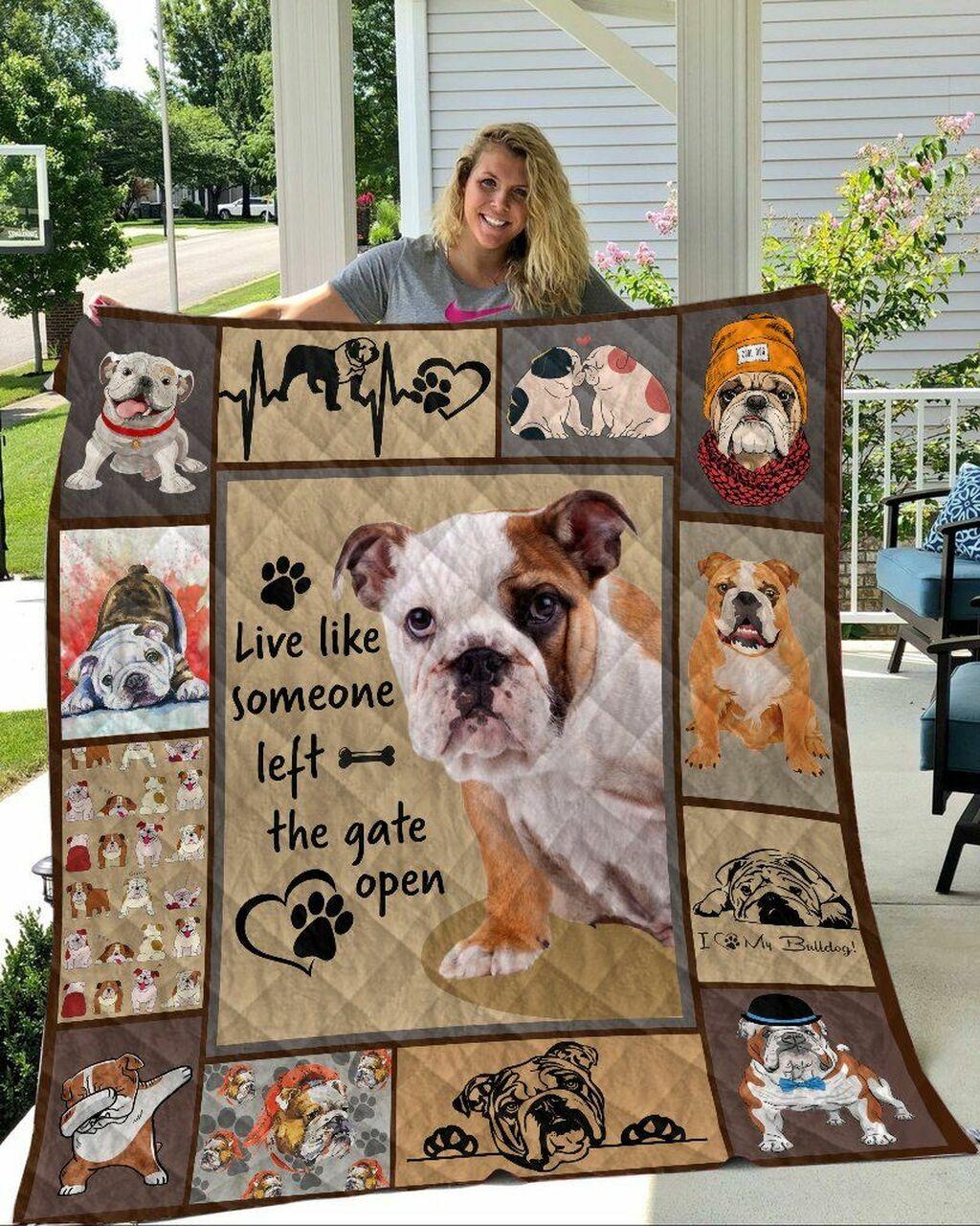 Bulldog Live Liomeone Quilt Blanket Dhc3112686Td