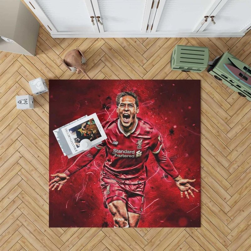 Energetic Dutch Soccer Player Virgil Van Dijk Rug