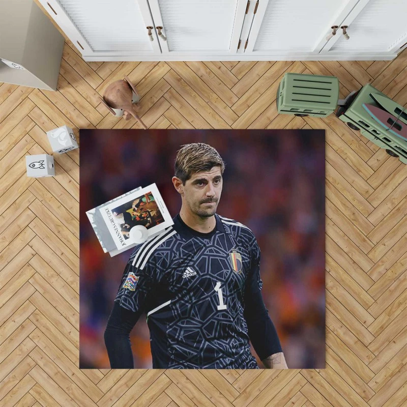 Powerful Belgium Football Thibaut Courtois Rug