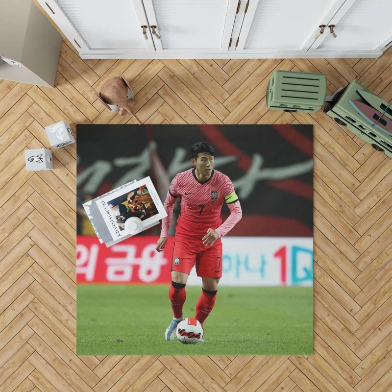 Son Heung Min Korean Fotballer Rug