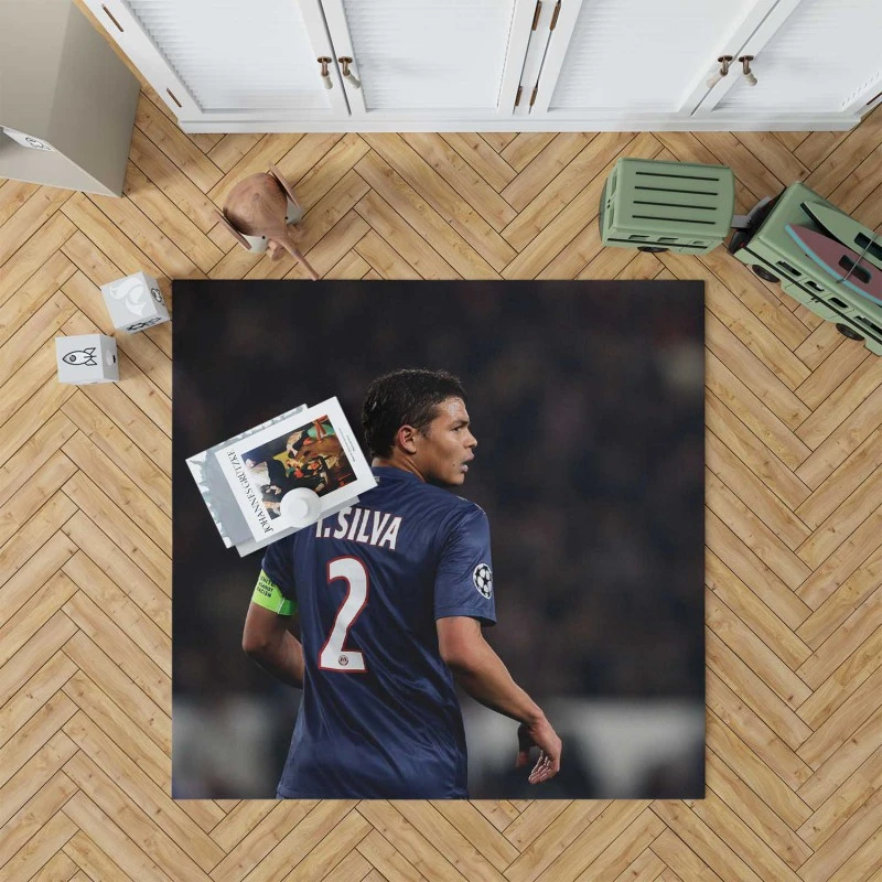 Excellent Psg Soccer Player Thiago Silva Rug