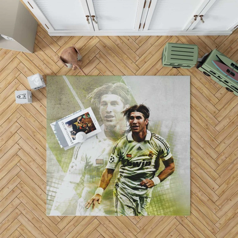 Sergio Ramos Copa De La Liga Soccer Player Rug
