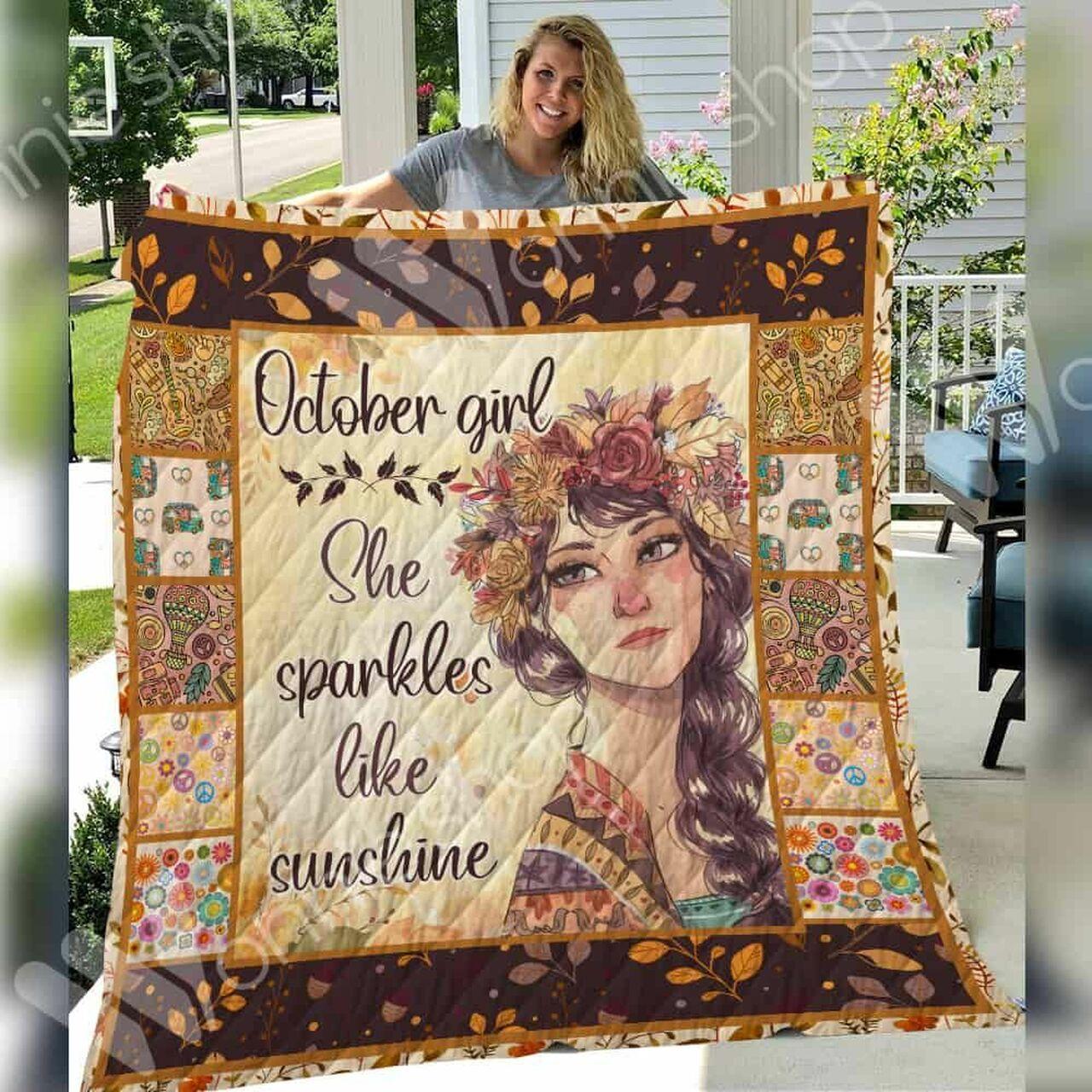 October Hippie Girl Quilt Blanket Dhc06021023Td