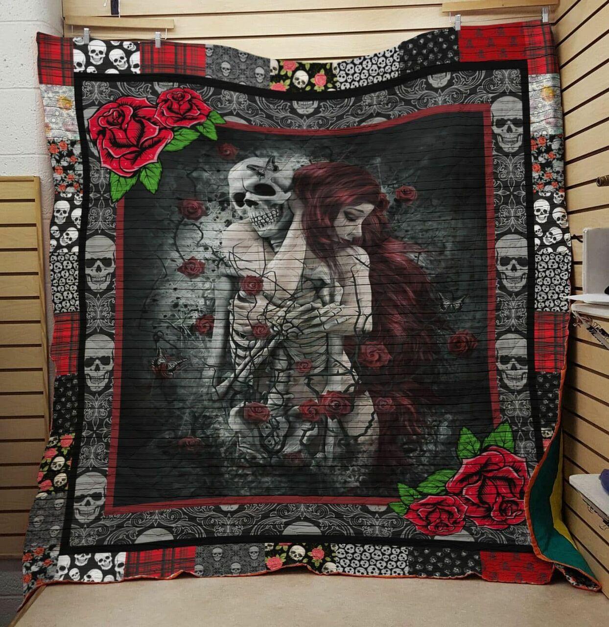 Skull Blind In Love Quilt Blanket Dhc020120440Td