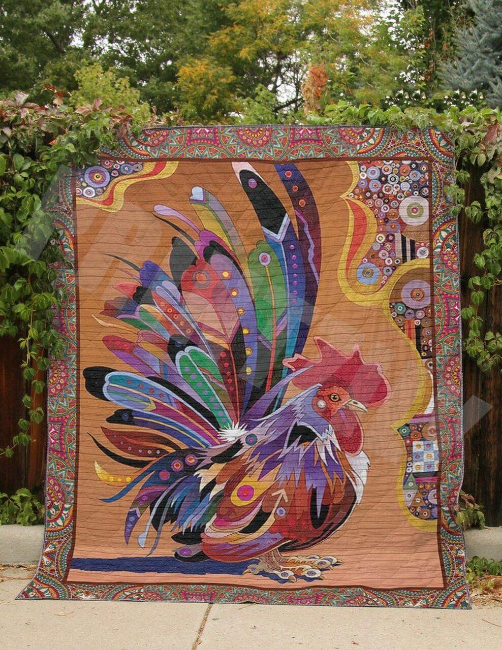 Chicken Boho ter Quilt Blanket Dhc020120890Td