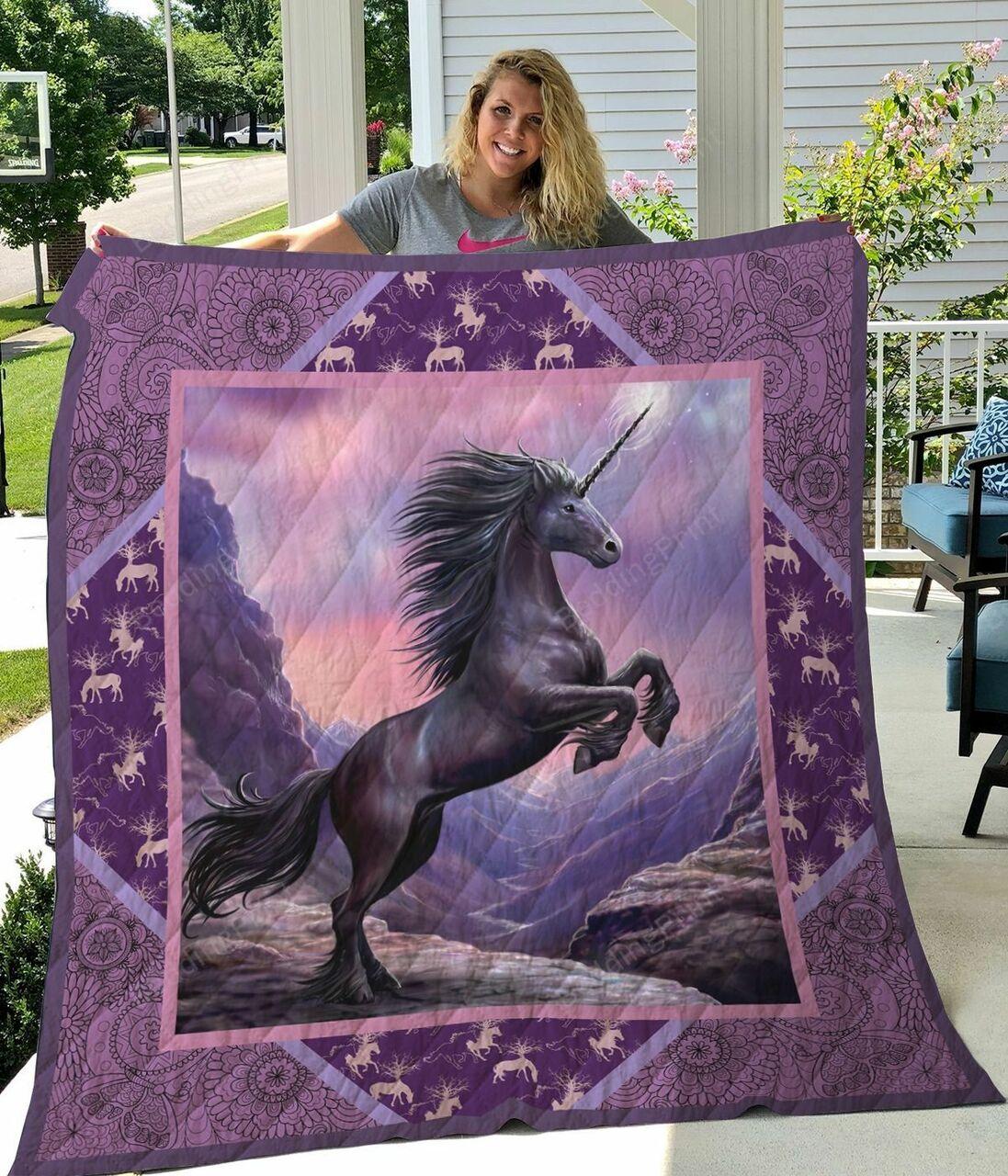 Unicorn Purple Mandala Pattern Quilt Blanket Greattomized G For Birthday C Thgiving Perfect G For Unicorn Lover