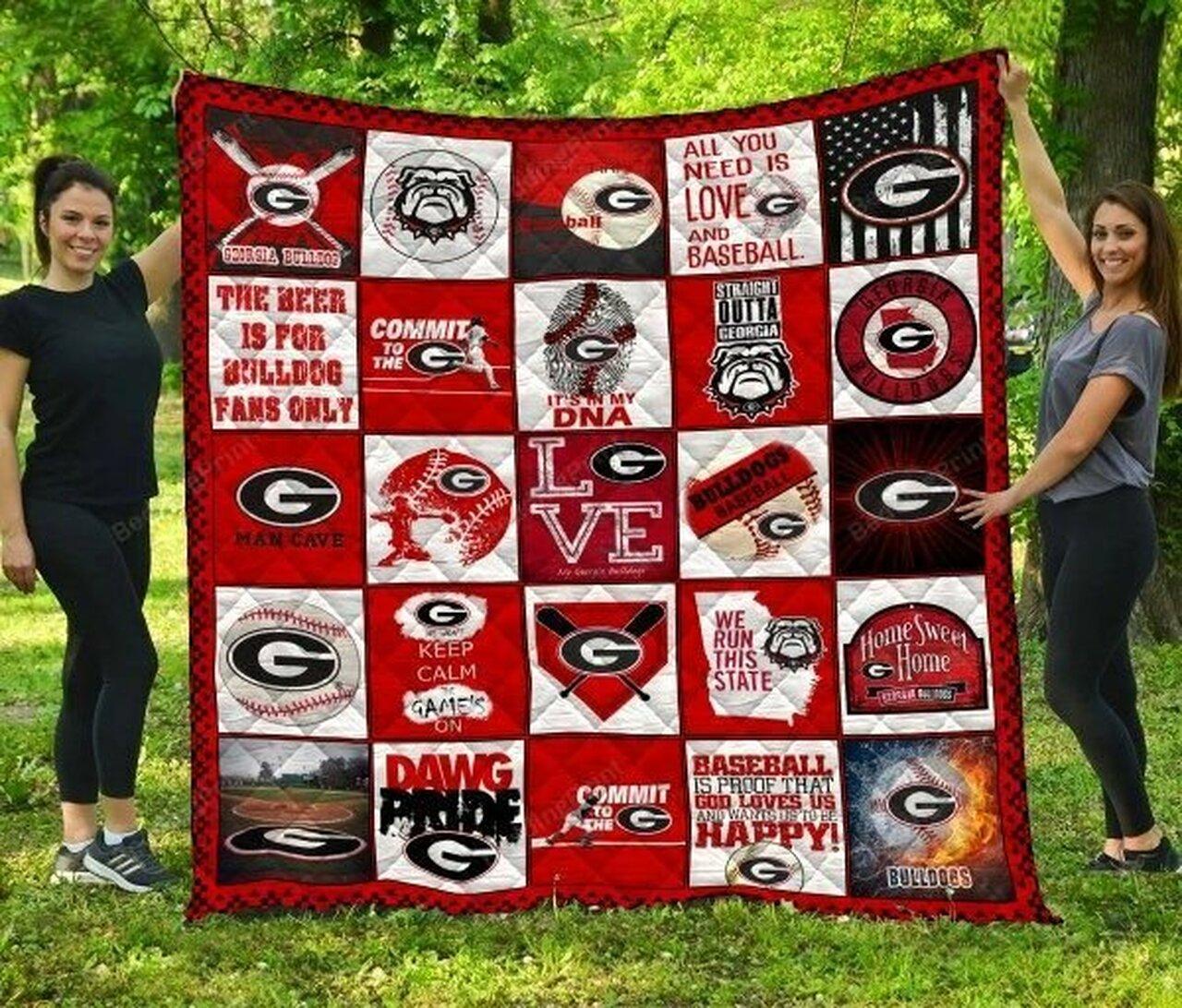 The Bee For Georgia Bulldog Fan Only Quilt Blanket Greattomized Blanket G For Birthday C Thgiving
