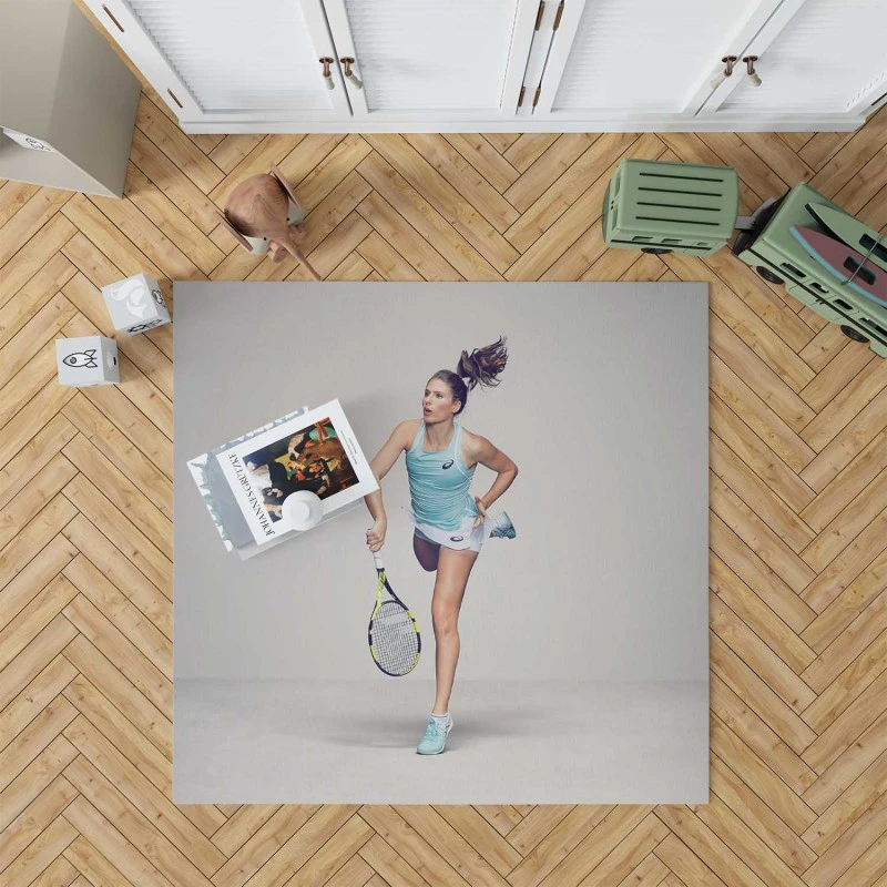 Johanna Konta Energetic British Tennis Player Rug