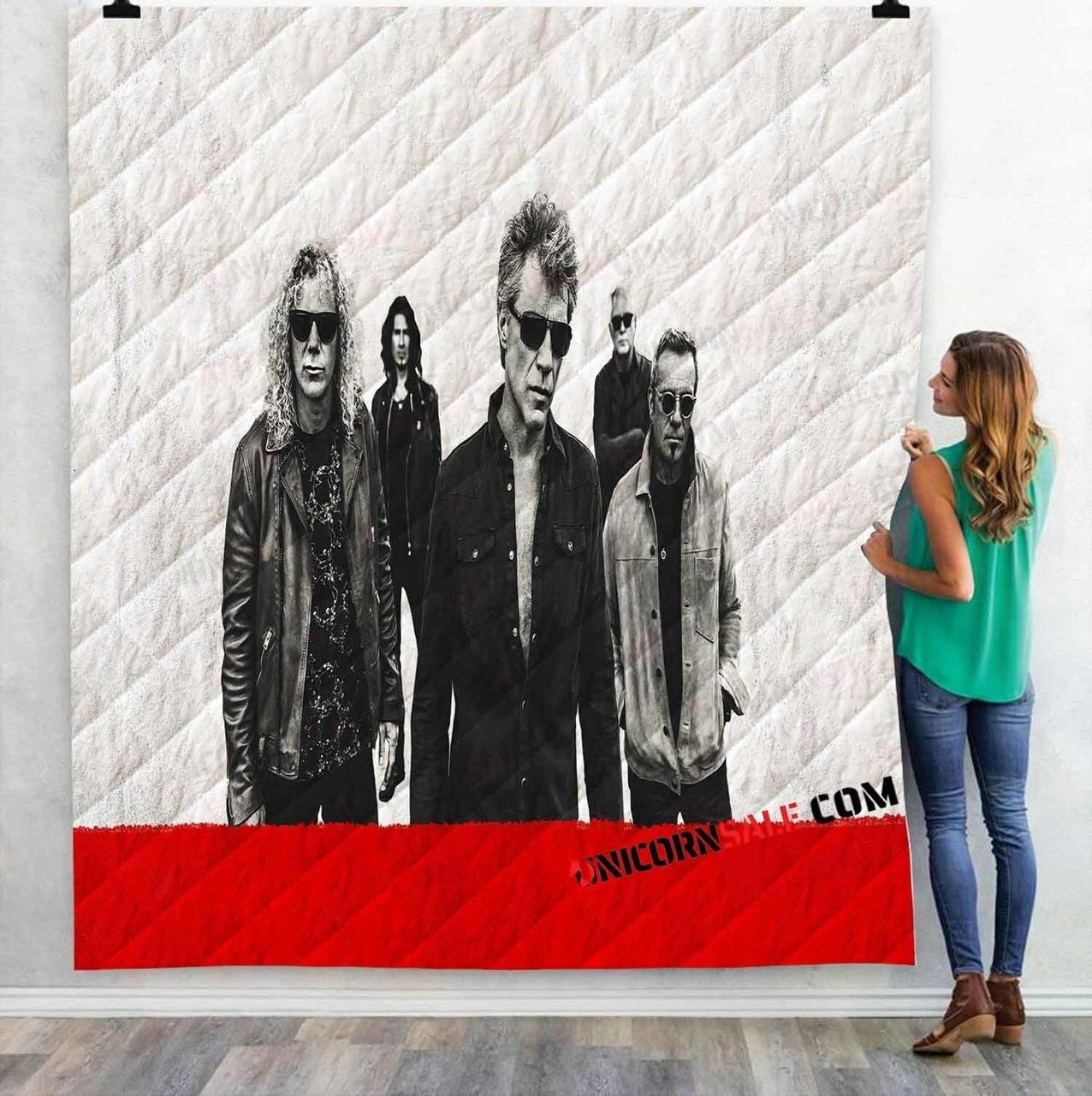 Musical Ats Bon Jovi 2N 3Dtomized onalized Quilt Blanket